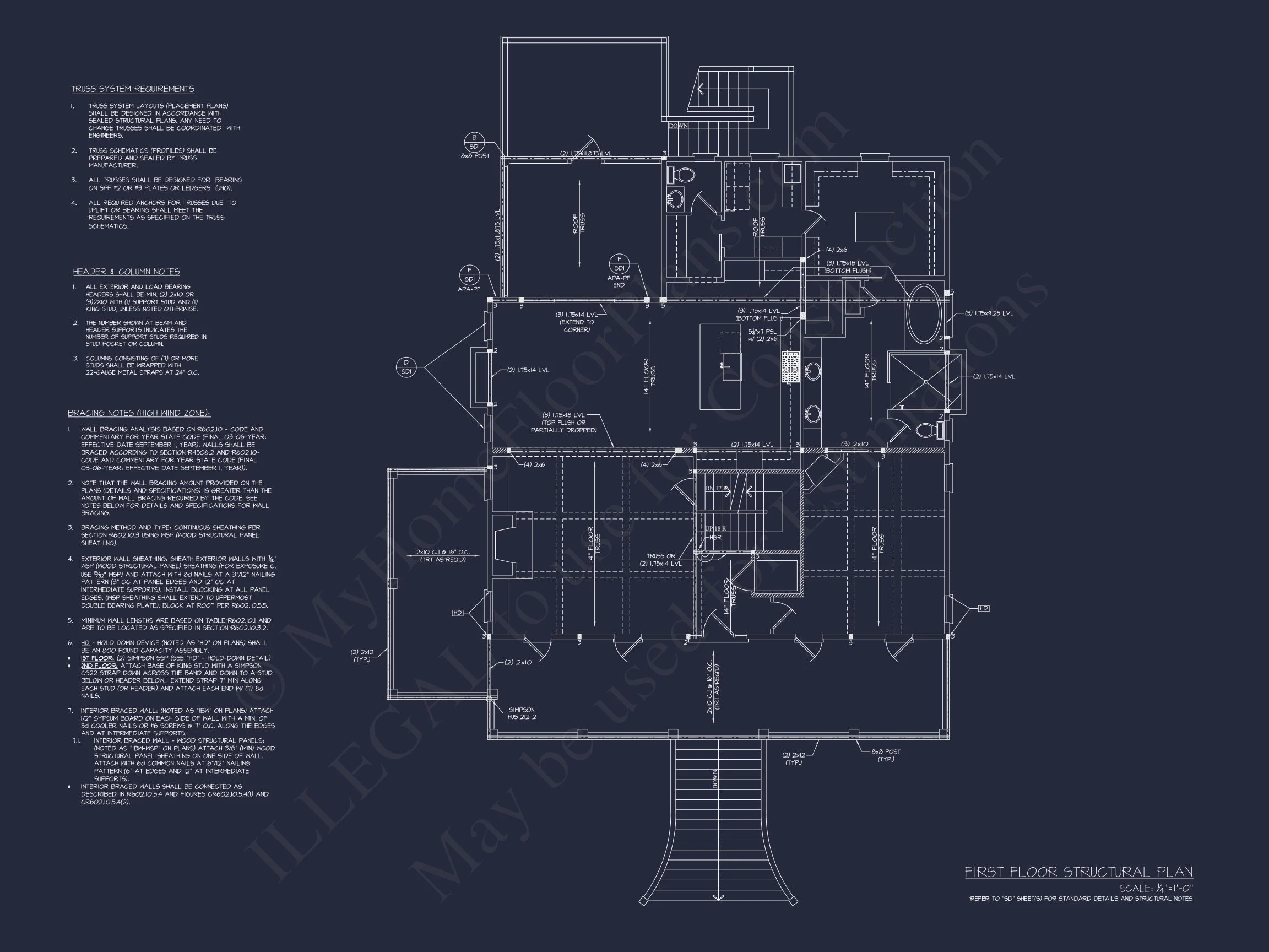 17-1907 HOUSE PLAN - Charleston Home Plan - 4-Bed, 4-Bath, 3,450 SF 12 Beautiful house Floor Plan with CAD Architecture Designs