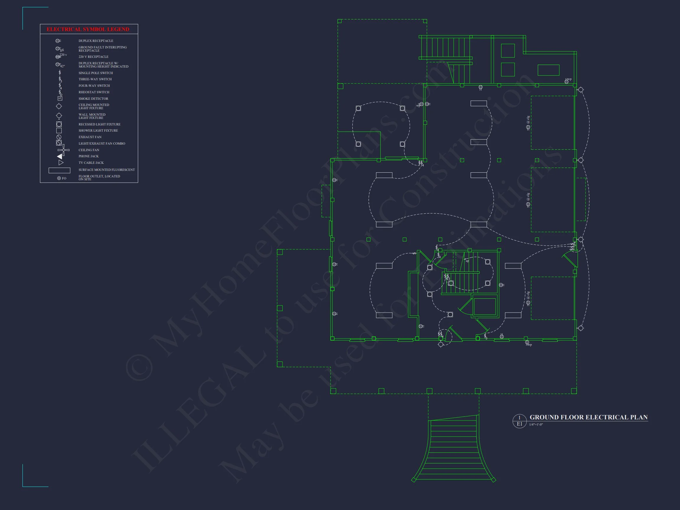 17-1907 HOUSE PLAN - Charleston Home Plan - 4-Bed, 4-Bath, 3,450 SF 10 Beautiful house Floor Plan with CAD Architecture Designs