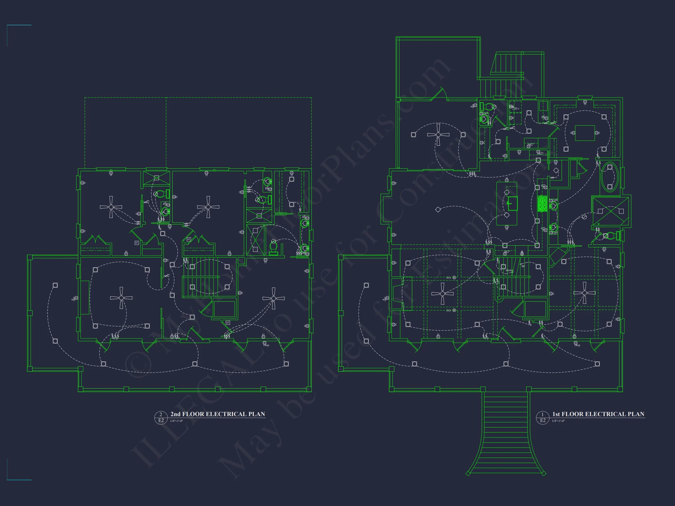 17-1907 HOUSE PLAN - Charleston Home Plan - 4-Bed, 4-Bath, 3,450 SF 9 Beautiful house Floor Plan with CAD Architecture Designs