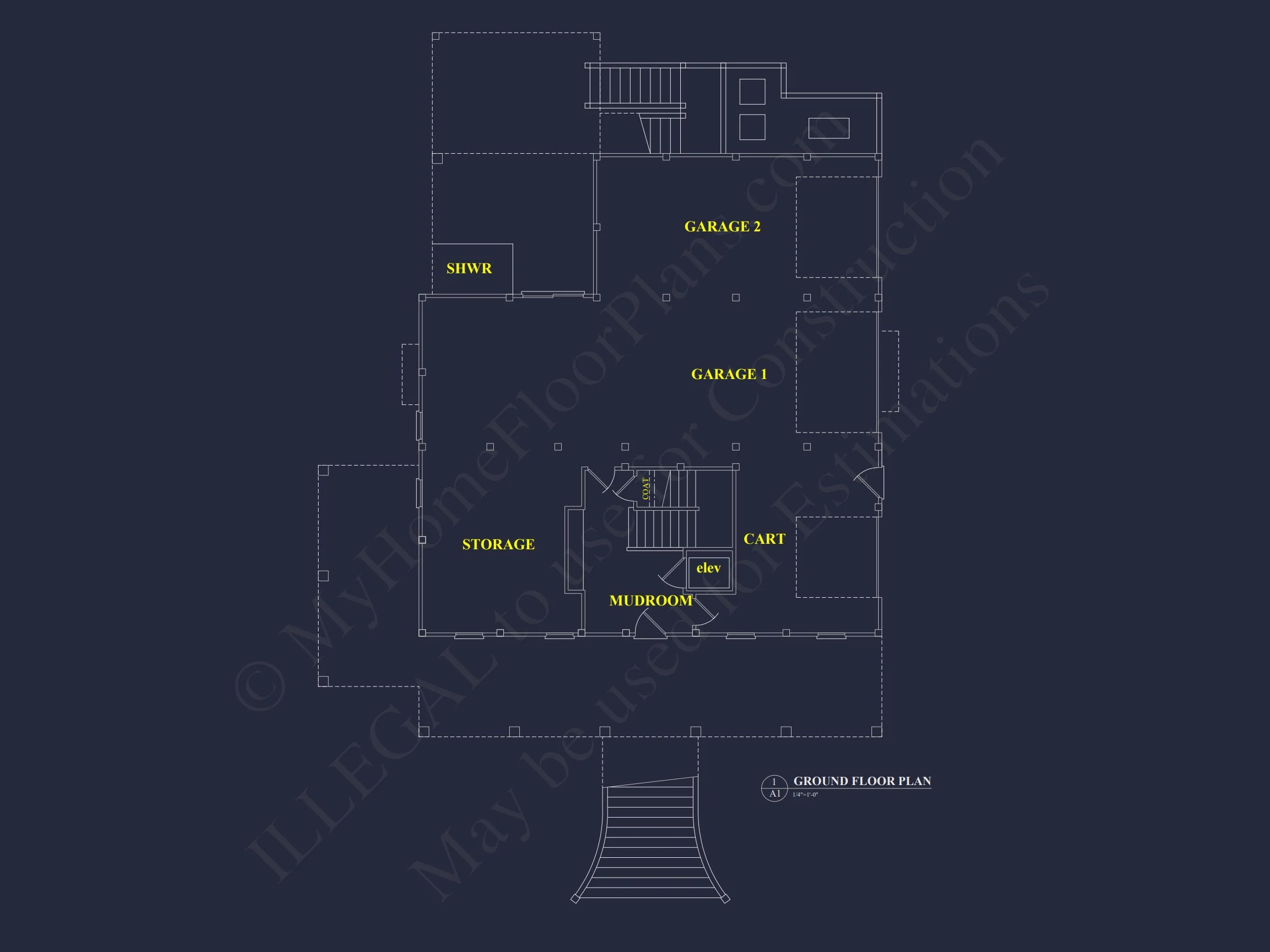 17-1907 HOUSE PLAN - Charleston Home Plan - 4-Bed, 4-Bath, 3,450 SF 4 Beautiful house Floor Plan with CAD Architecture Designs