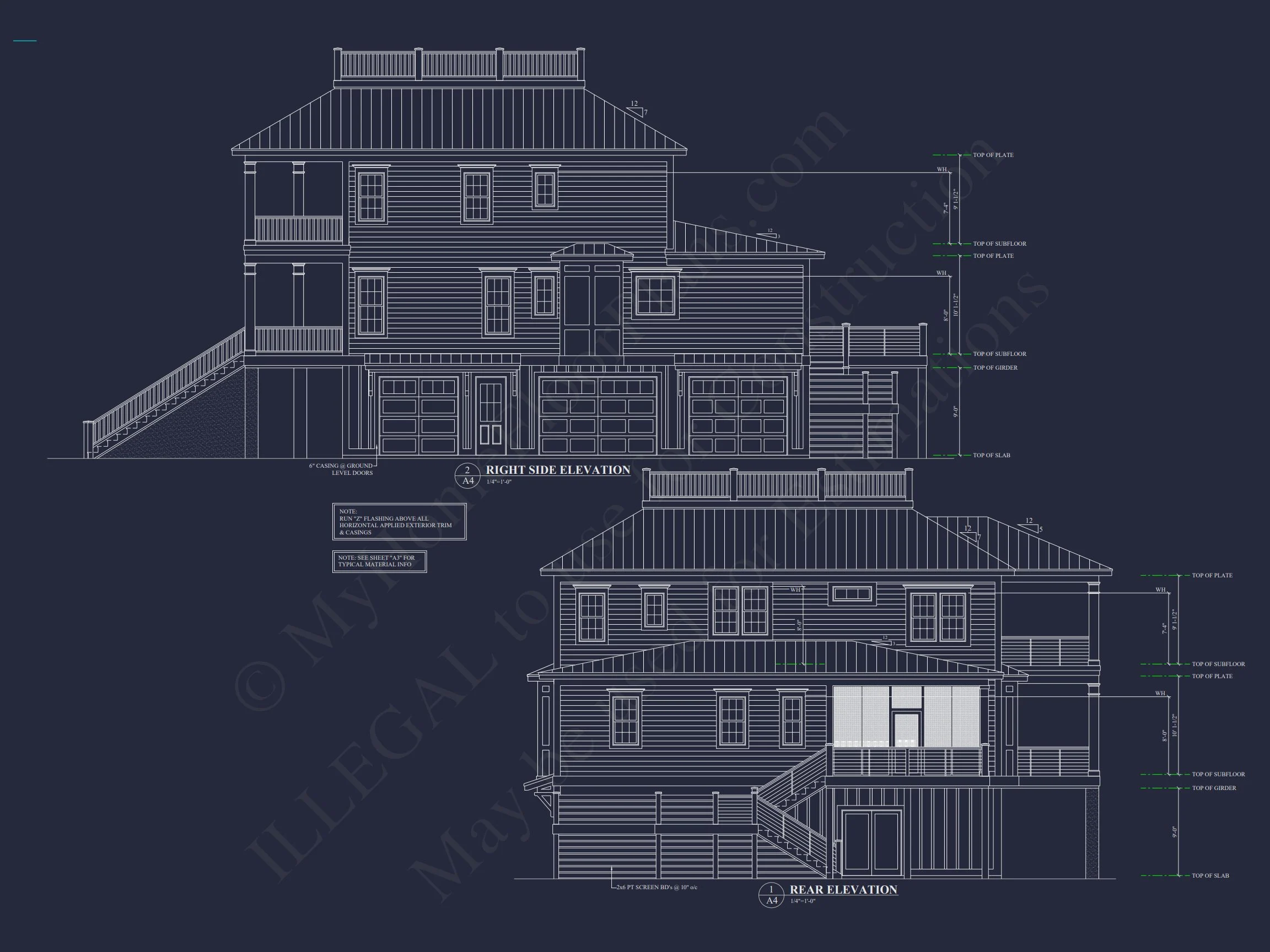 17-1907 HOUSE PLAN - Charleston Home Plan - 4-Bed, 4-Bath, 3,450 SF 2 Beautiful house Floor Plan with CAD Architecture Designs