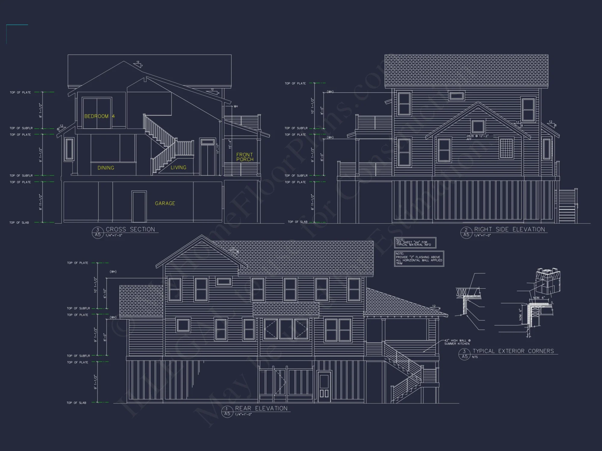 Modern house Plan with 5 Bedrooms, Floor Plans & Blueprints