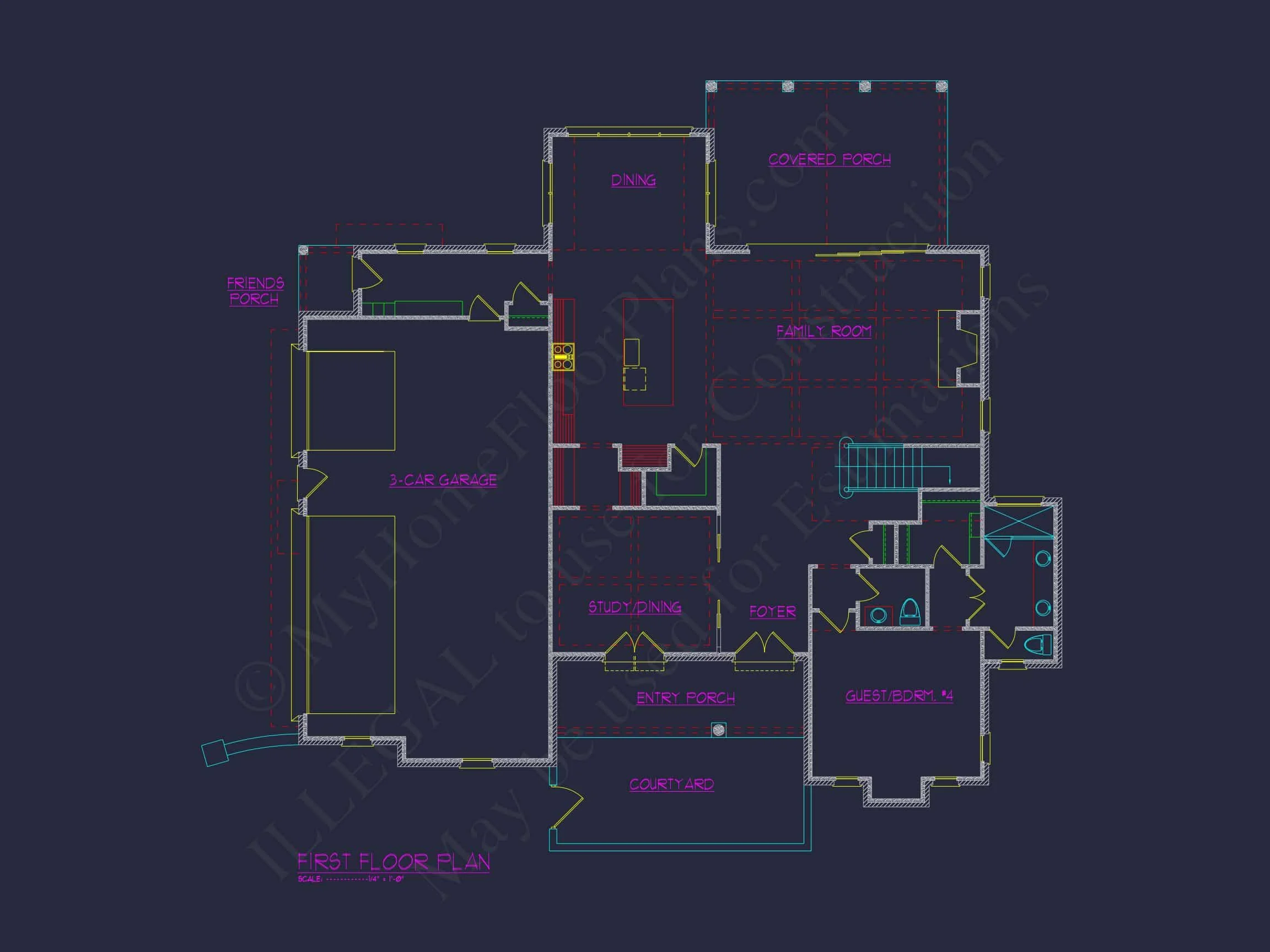 17-1427 HOUSE PLAN - Elegant House Plan with Spacious Floor Design and CAD Blueprint 7 Elegant house Plan with Spacious Floor Design and CAD Blueprint