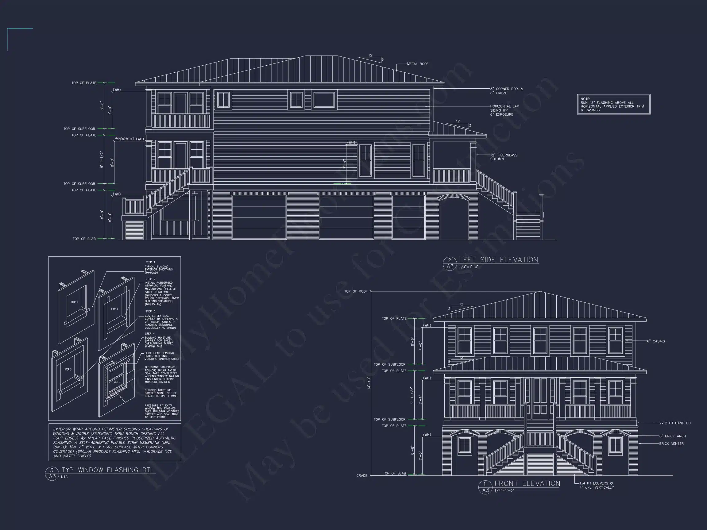 17-1359 HOUSE PLAN - Contemporary Beach House Plan with 3 Bedrooms and CAD Blueprints 2 Contemporary Beach house Plan with 3 Bedrooms and CAD Blueprints