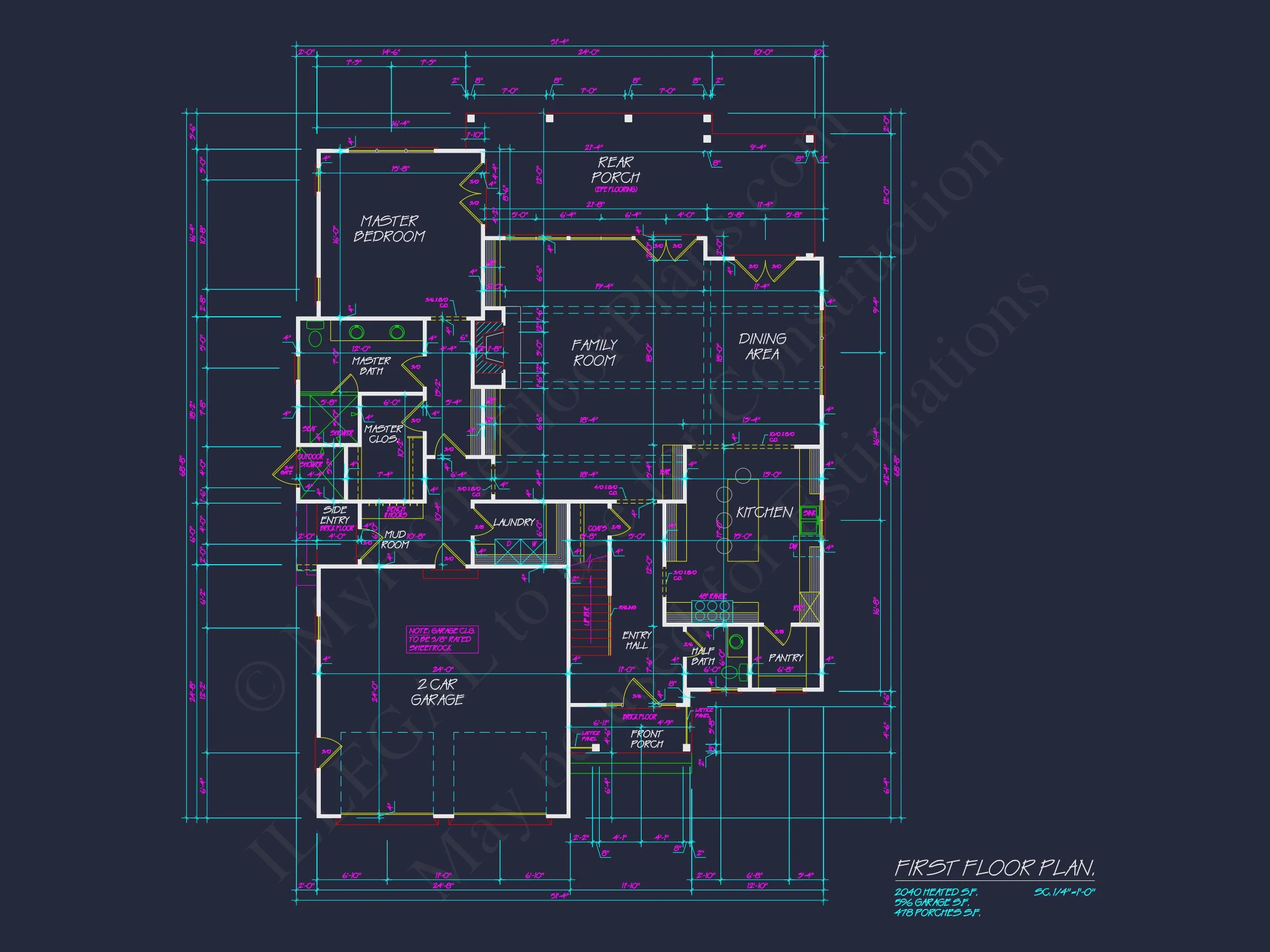 17-1301 HOUSE PLAN - Modern Suburban House Floor Plan | Blueprint CAD Designs 6 Blueprint CAD Designs