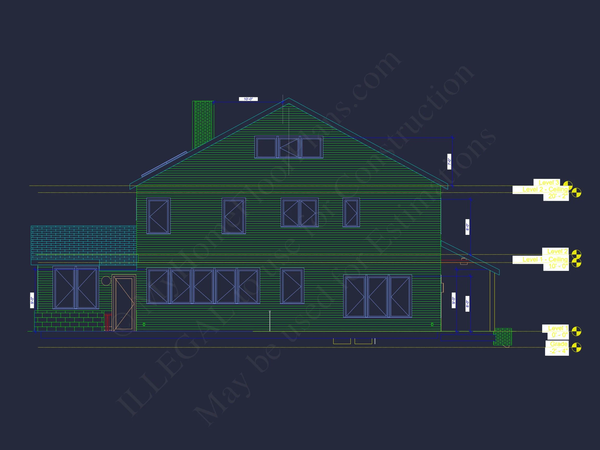 17-1069 HOUSE PLAN - Stunning House Plan with 3 Floors, CAD Designs & Blueprint 19 Stunning house Plan with 3 Floors, CAD Designs & Blueprint