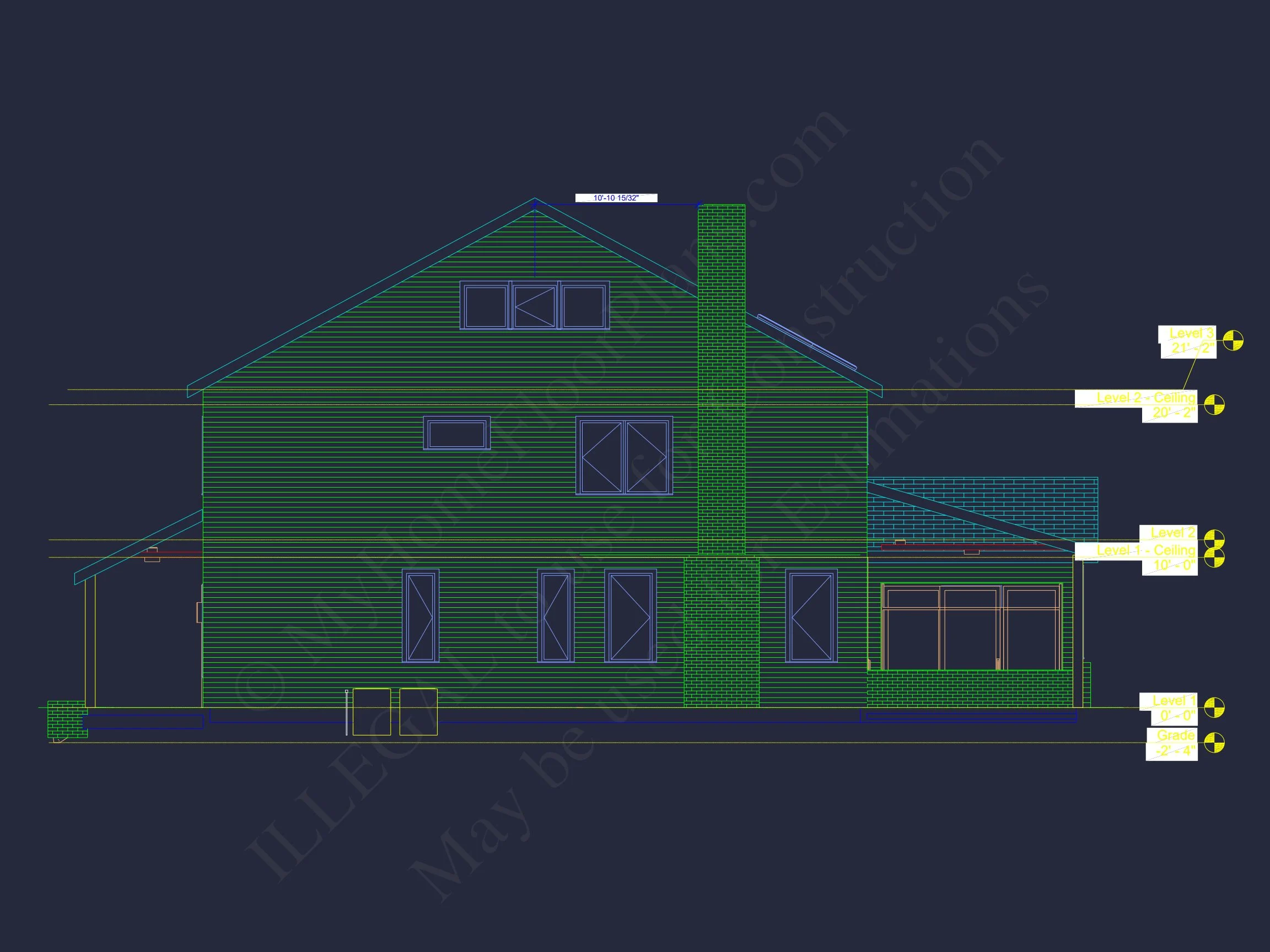 17-1069 HOUSE PLAN - Stunning House Plan with 3 Floors, CAD Designs & Blueprint 18 Stunning house Plan with 3 Floors, CAD Designs & Blueprint