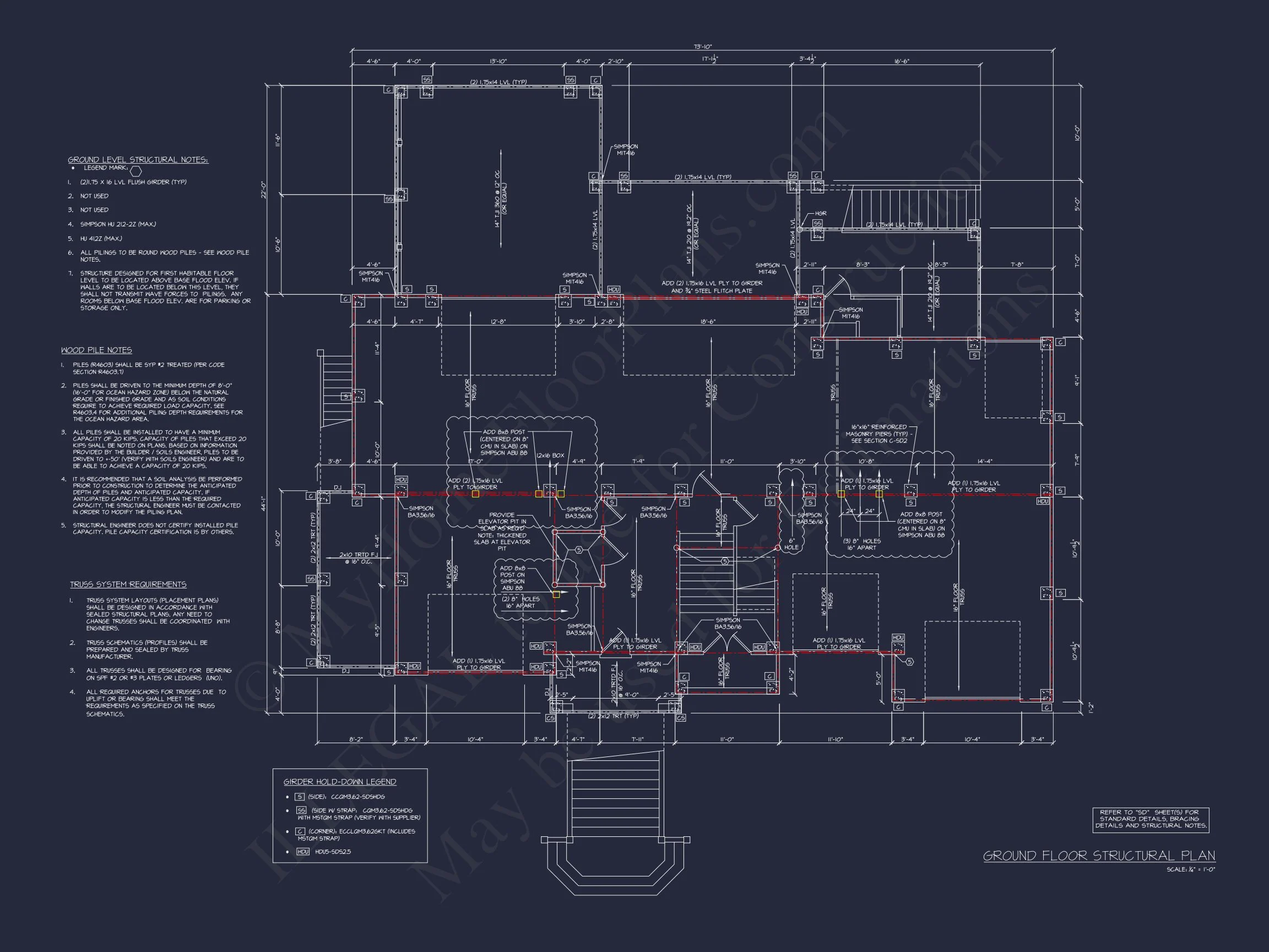16-1797 HOUSE PLAN - Expansive Coastal Beach House Plan with Elegant CAD Designs 17 Expansive Coastal Beach house Plan with Elegant CAD Designs