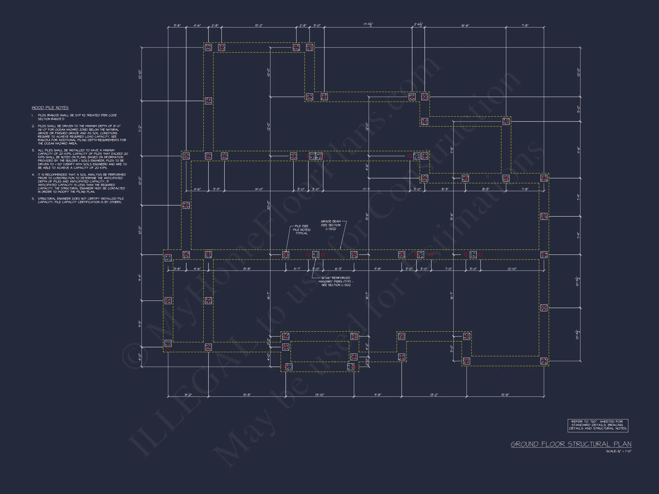 16-1797 HOUSE PLAN - Expansive Coastal Beach House Plan with Elegant CAD Designs 18 Expansive Coastal Beach house Plan with Elegant CAD Designs