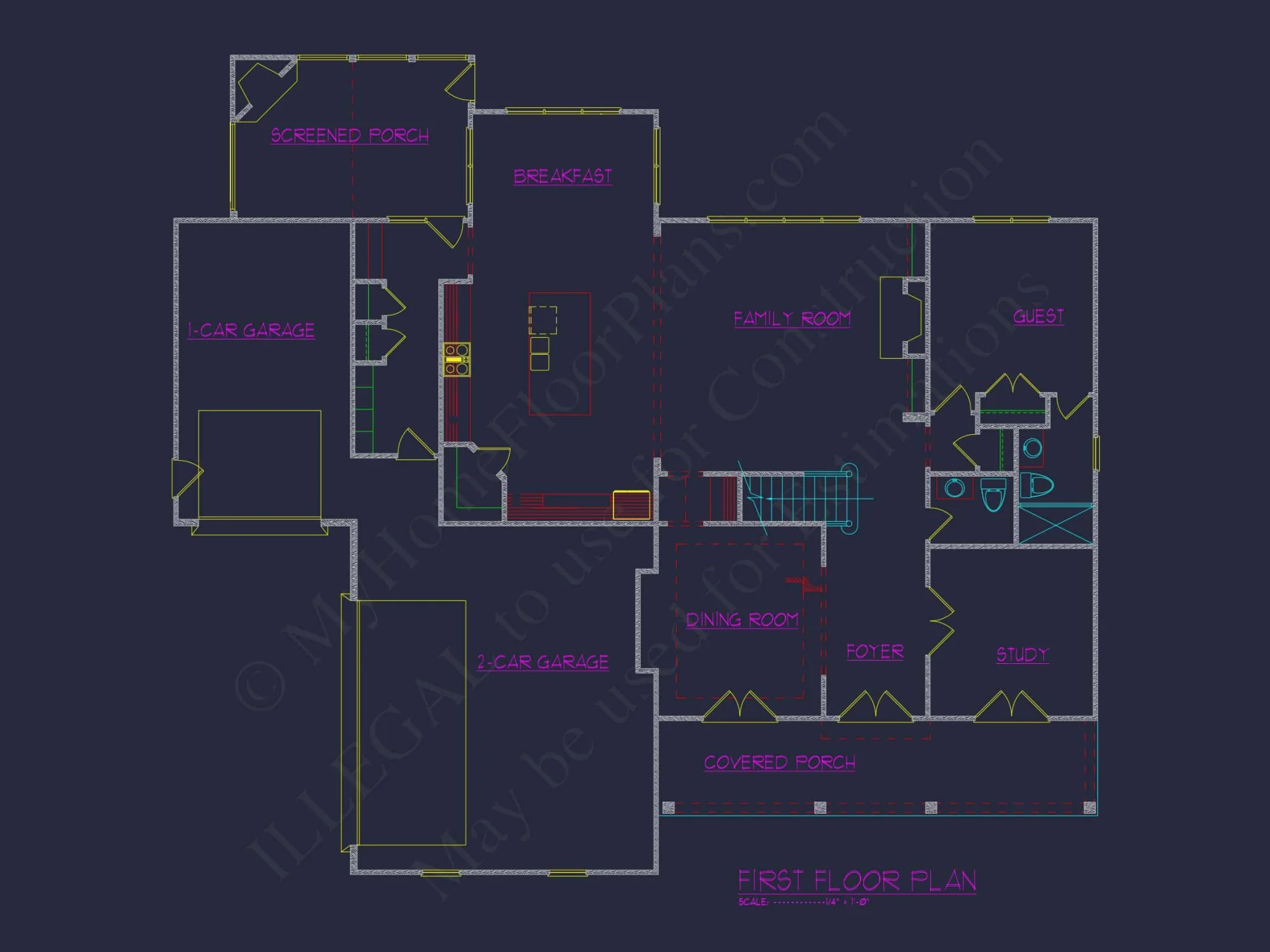Custom house Plan with 5 Beds, Open Floor Plan & CAD Designs