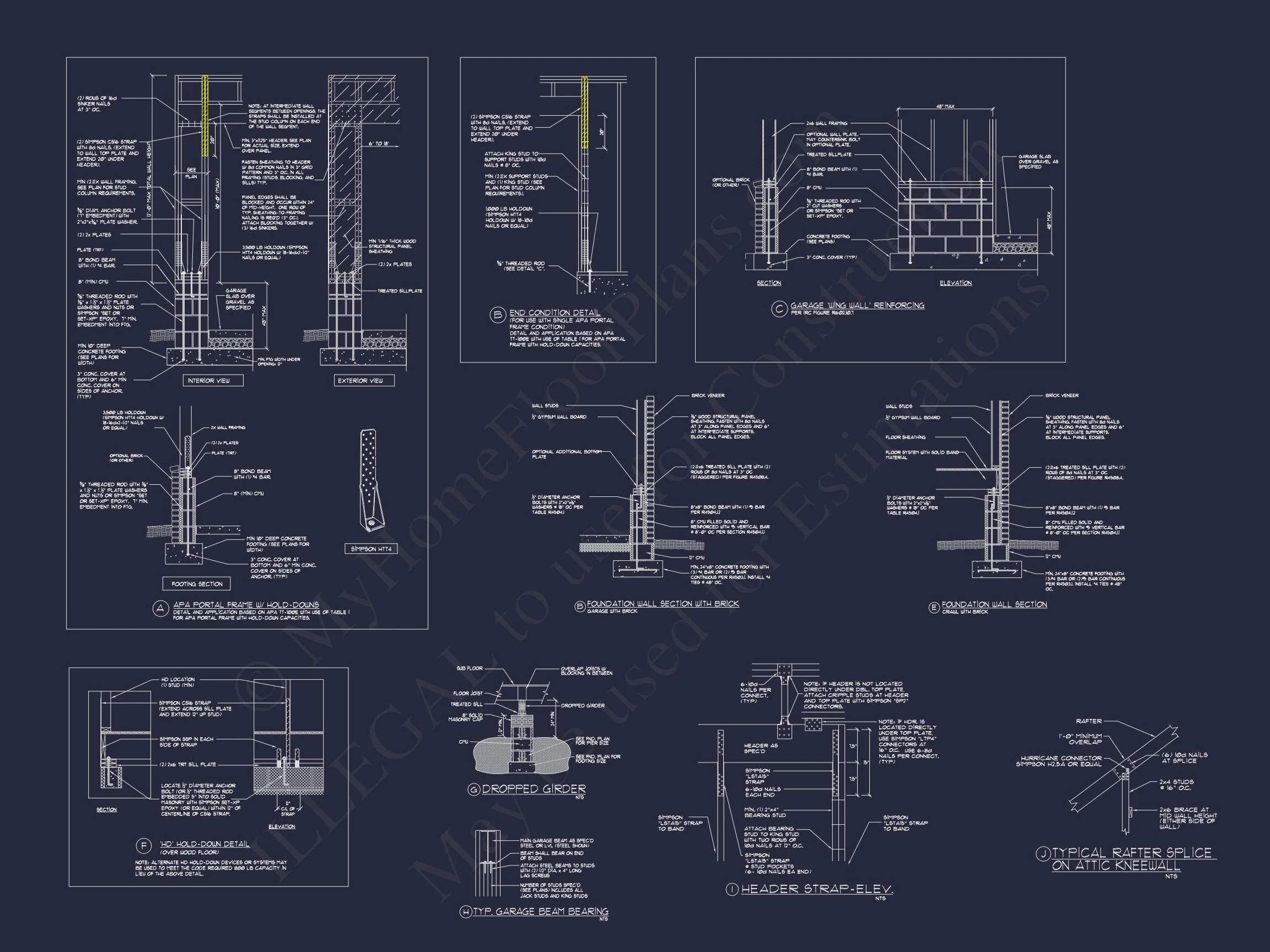 16-1237 HOUSE PLAN - Traditional Home Plan - 4-Bed, 3-Bath, 2,750 SF 14 Modern house Plan with Detailed Blueprint & Architectural Designs