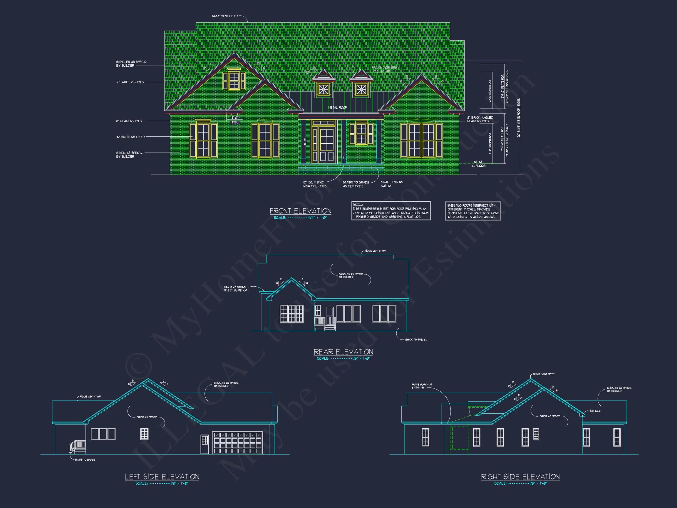 16-1237 HOUSE PLAN - Traditional Home Plan - 4-Bed, 3-Bath, 2,750 SF 2 Modern house Plan with Detailed Blueprint & Architectural Designs