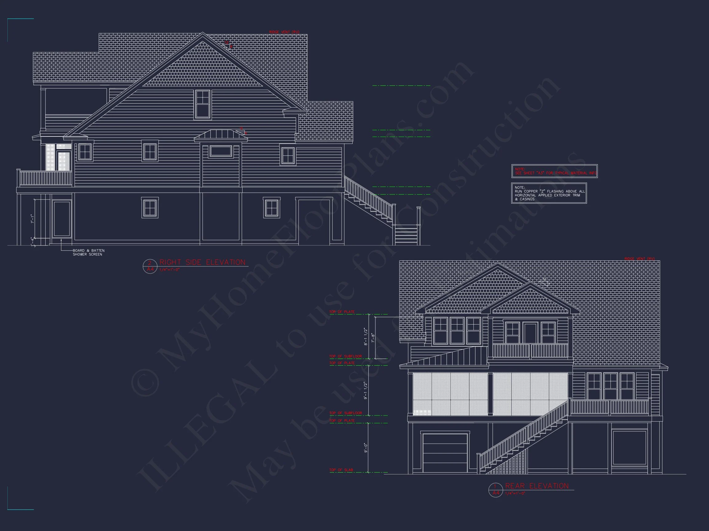 15-2075 HOUSE PLAN - Modern Farmhouse Plan - 4-Bed, 3-Bath, 2,850 SF 3 Modern Beach house Plan with 3-Story Design and Elevator