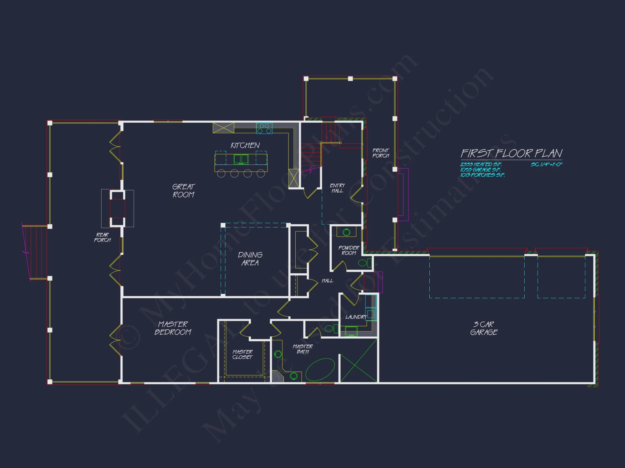 Custom house Plan with 4 Beds, 4.5 Baths & Detailed CAD Designs