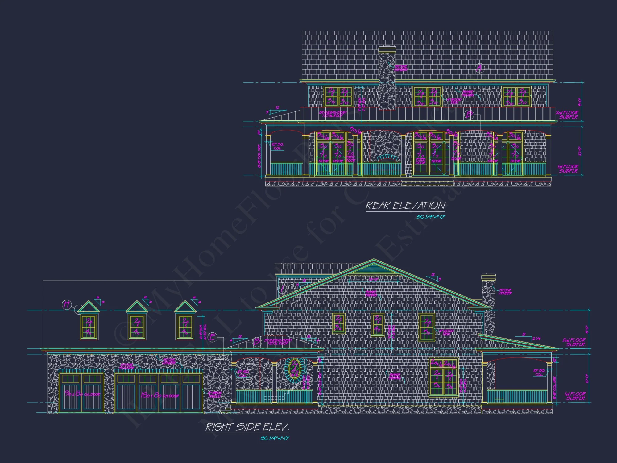 Custom house Plan with 4 Beds, 4.5 Baths & Detailed CAD Designs