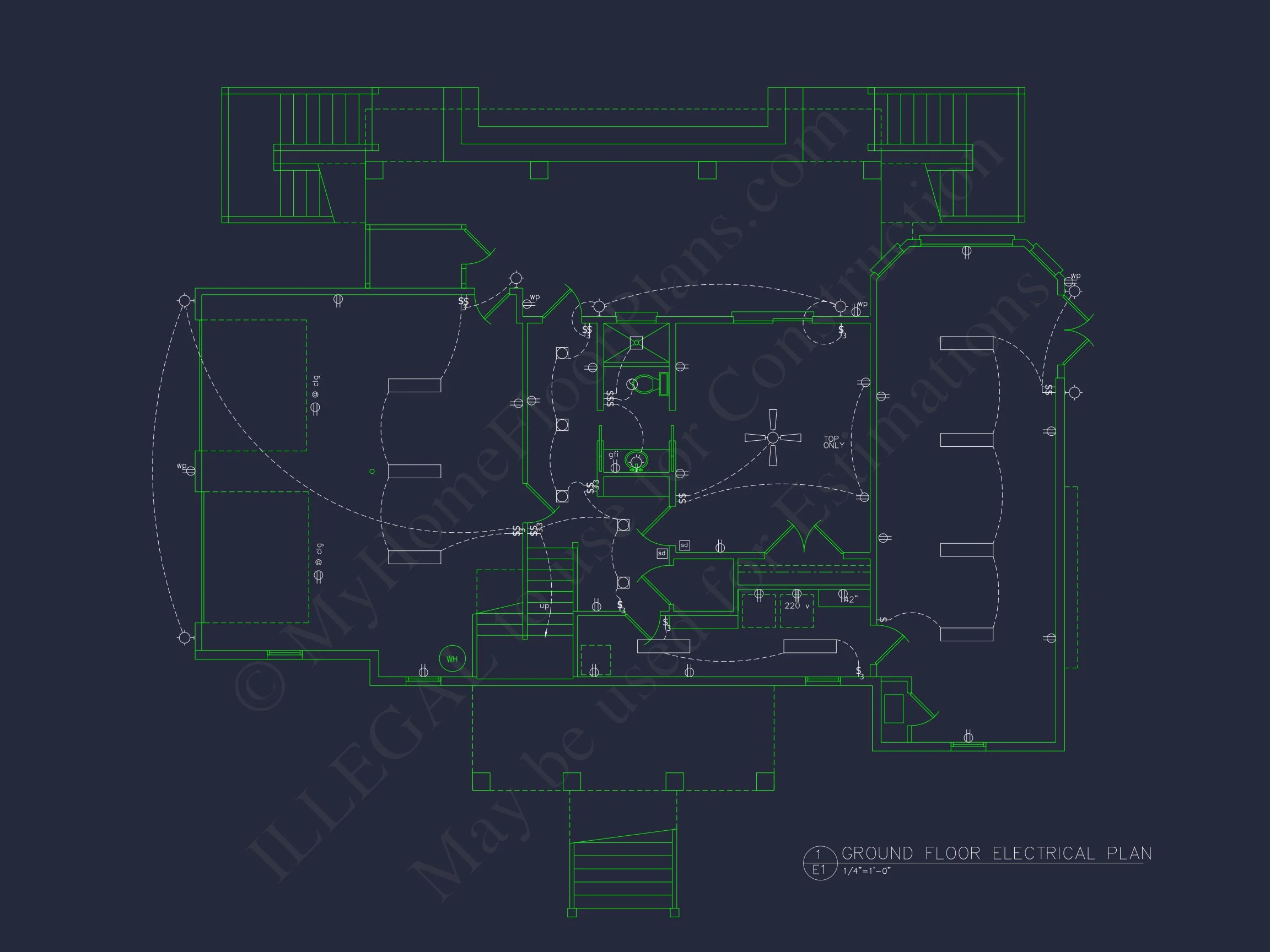 15-1925 HOUSE PLAN - Modern Farmhouse Plan - 4-Bed, 3-Bath, 2,450 SF 11 Spacious house Architectural Plan with CAD Designs