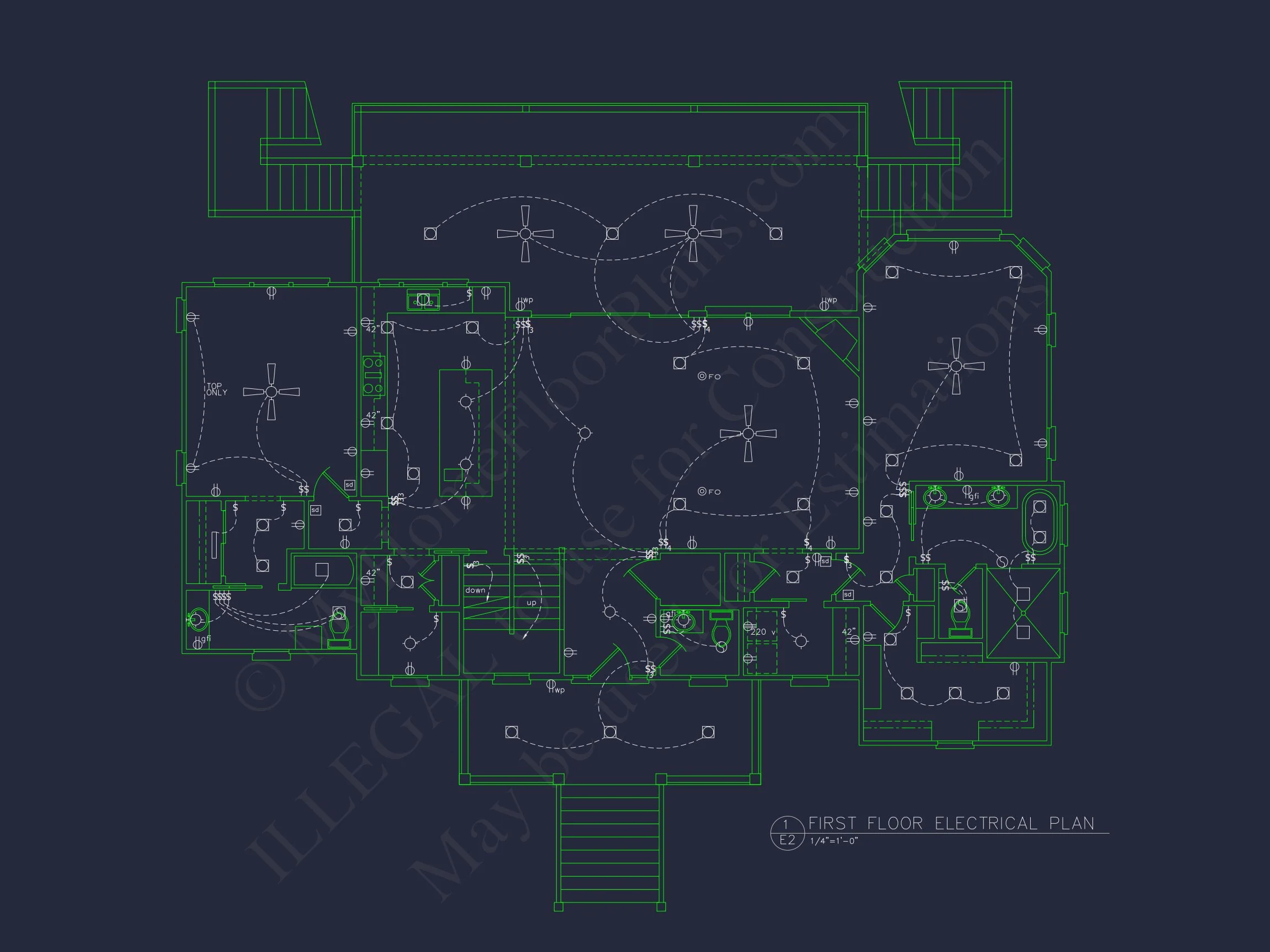 15-1925 HOUSE PLAN - Modern Farmhouse Plan - 4-Bed, 3-Bath, 2,450 SF 12 Spacious house Architectural Plan with CAD Designs