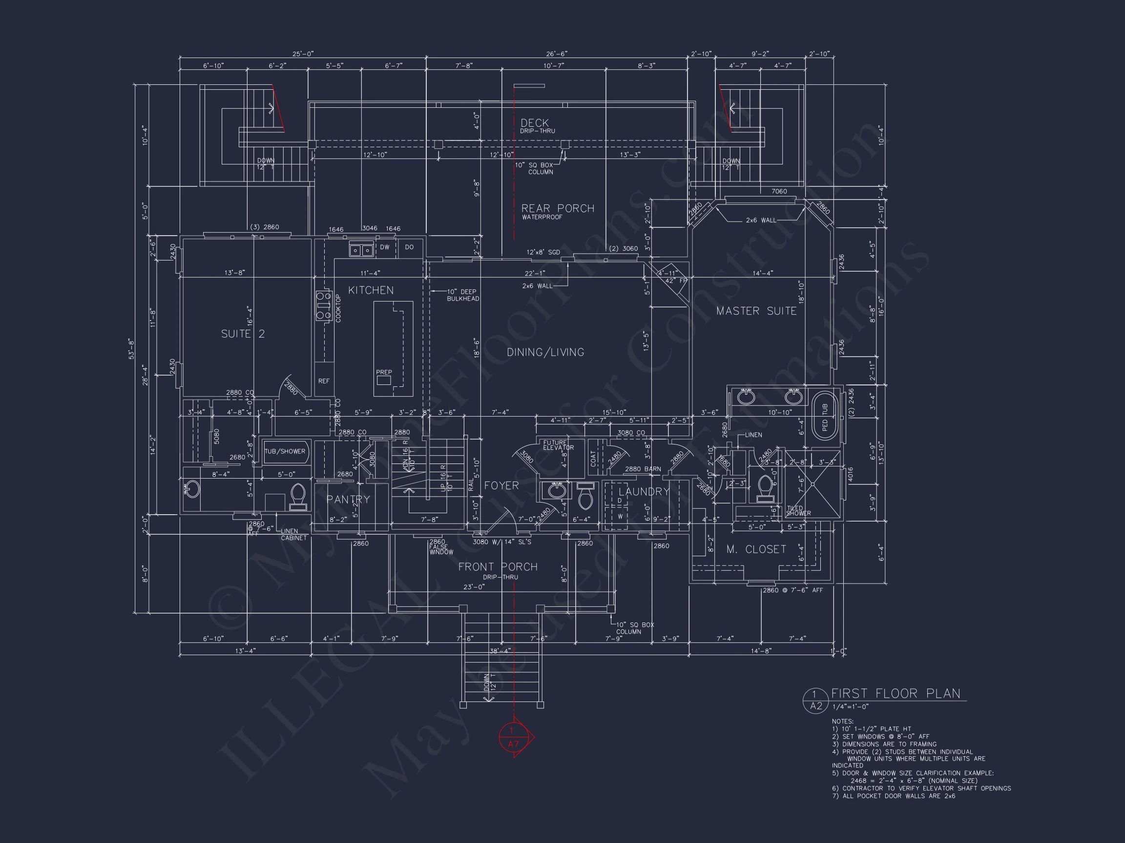 15-1925 HOUSE PLAN - Modern Farmhouse Plan - 4-Bed, 3-Bath, 2,450 SF 8 Spacious house Architectural Plan with CAD Designs