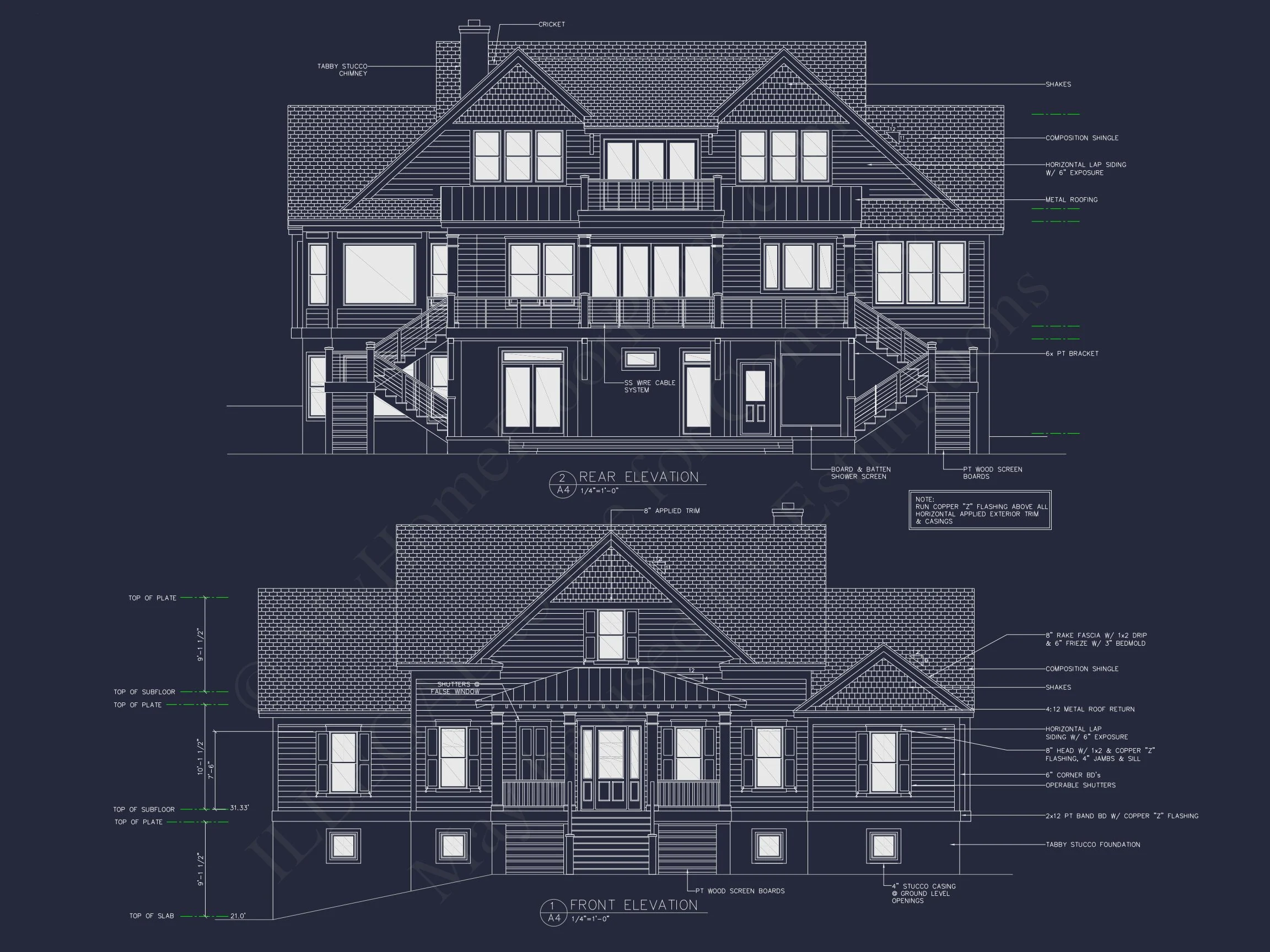 15-1925 HOUSE PLAN - Modern Farmhouse Plan - 4-Bed, 3-Bath, 2,450 SF 3 Spacious house Architectural Plan with CAD Designs