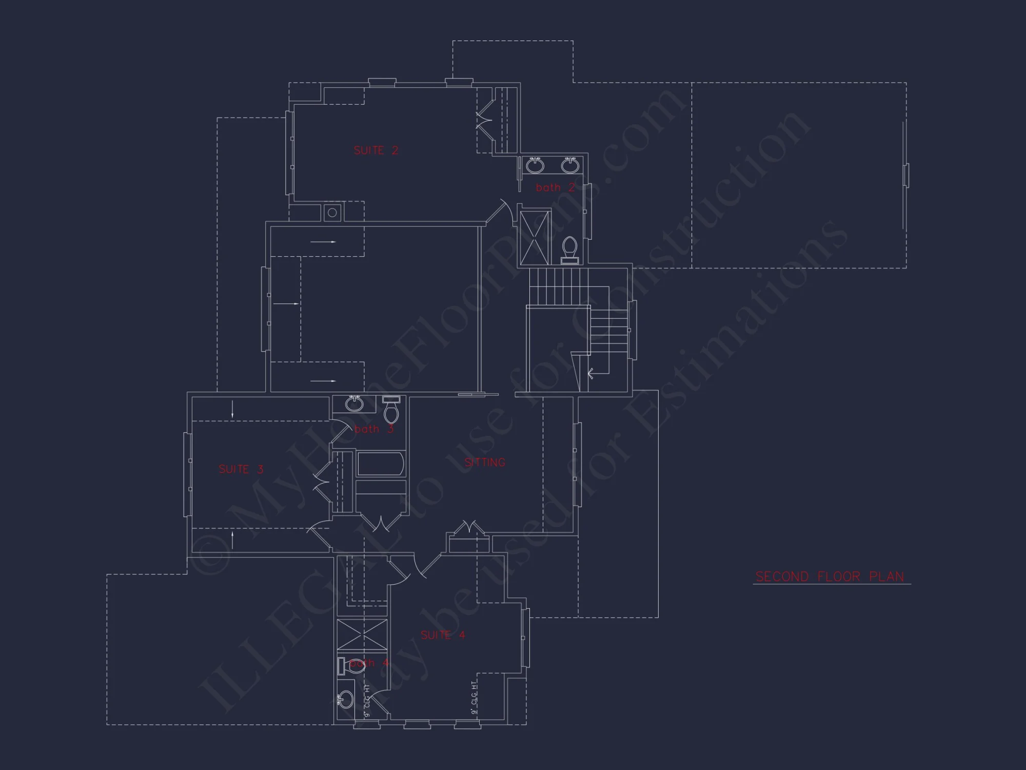 Spacious house Design with 2-Story Floor Plan and Modern Blueprint