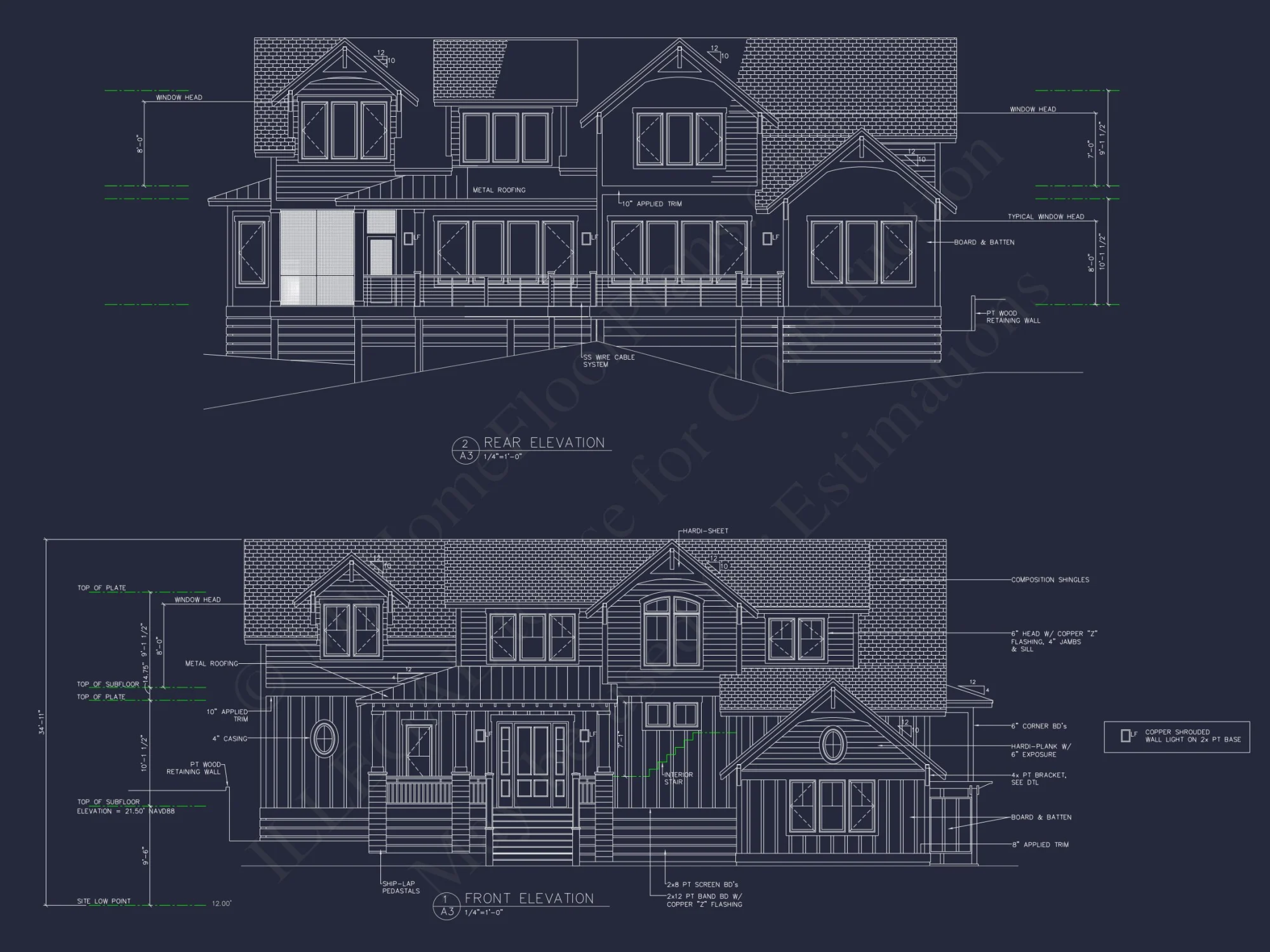 Spacious house Design with 2-Story Floor Plan and Modern Blueprint