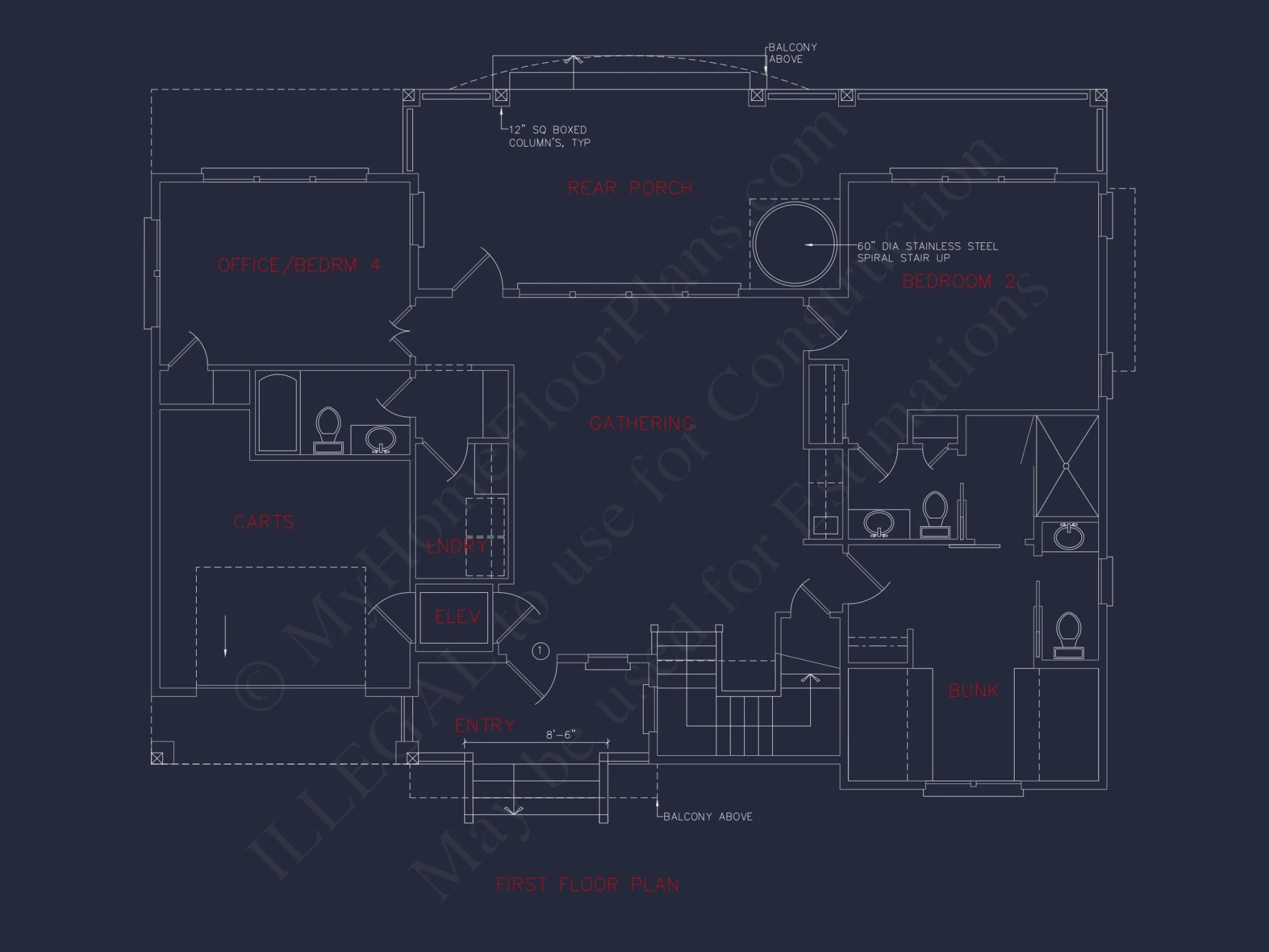 4-Bedroom Coastal house Plan with 2 Floors and Open Design