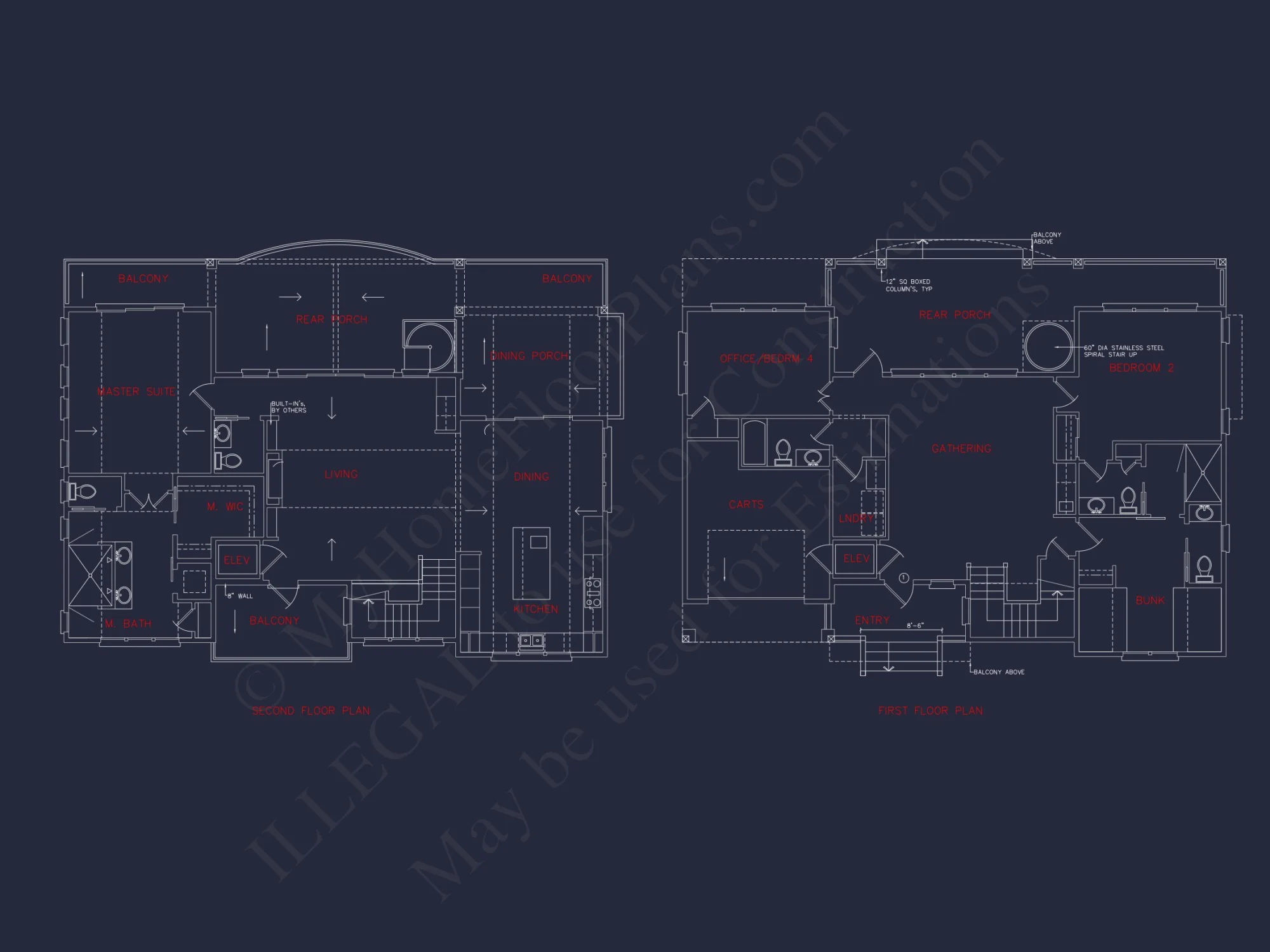 4-Bedroom Coastal house Plan with 2 Floors and Open Design