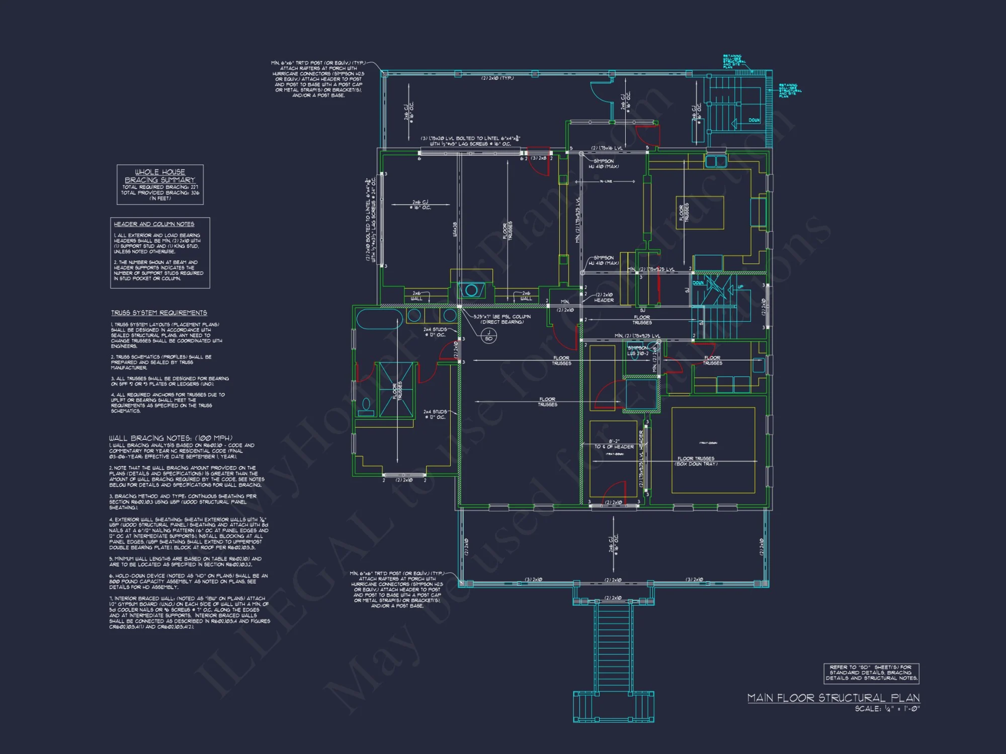 Traditional house Plan: CAD Floor Plan with 3 Stories