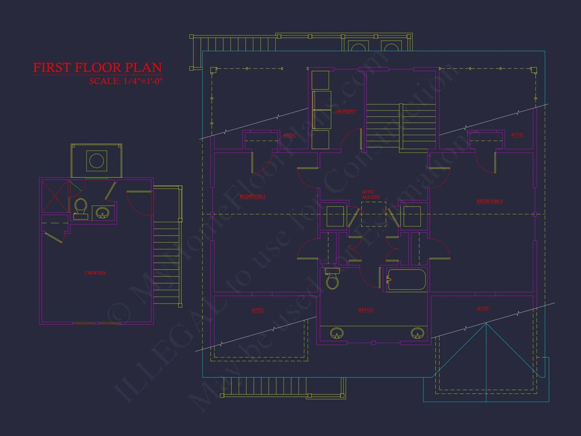 Charming Beach house Plan with 4 Beds, 2 Floors, CAD Designs