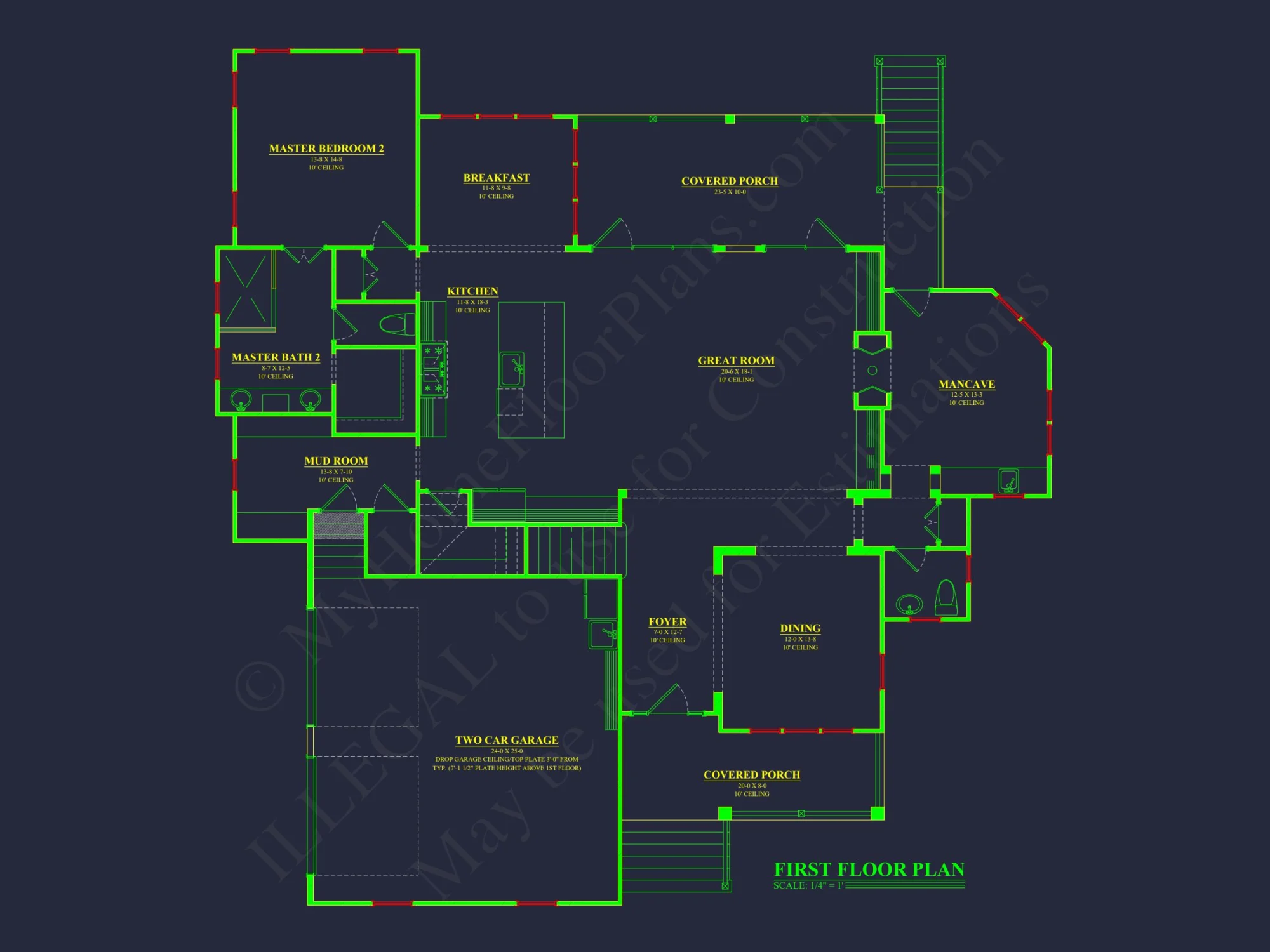 Craftsman Floor Plan with 4 Beds, Open Design & Great Features