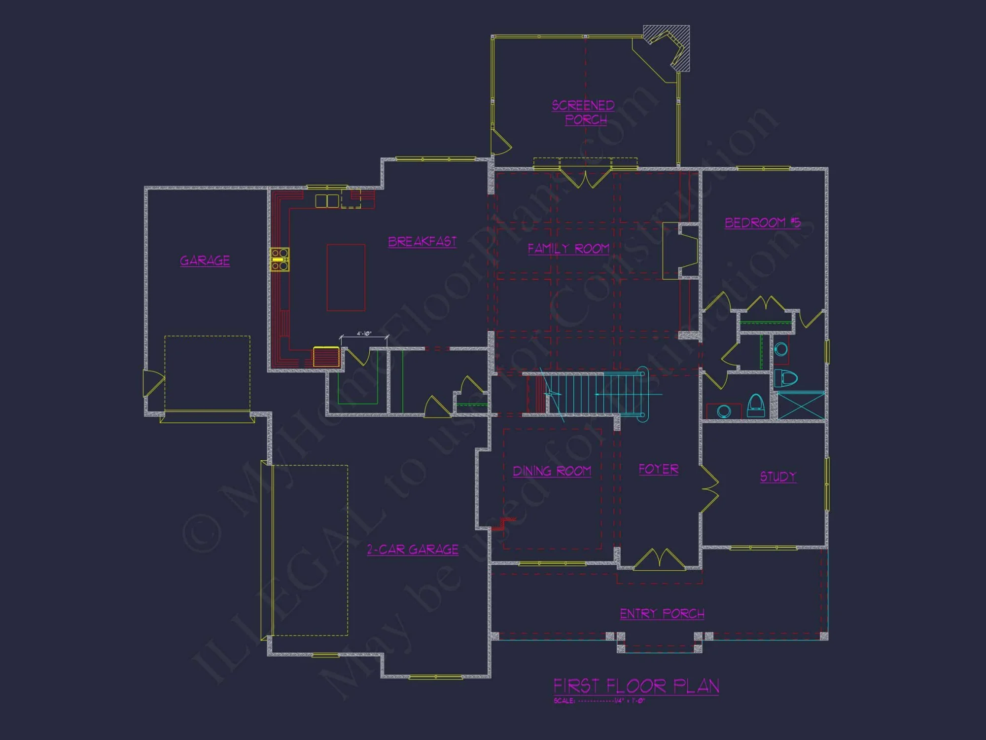 Colonial house Plan with 3 Story Design, Spacious Features