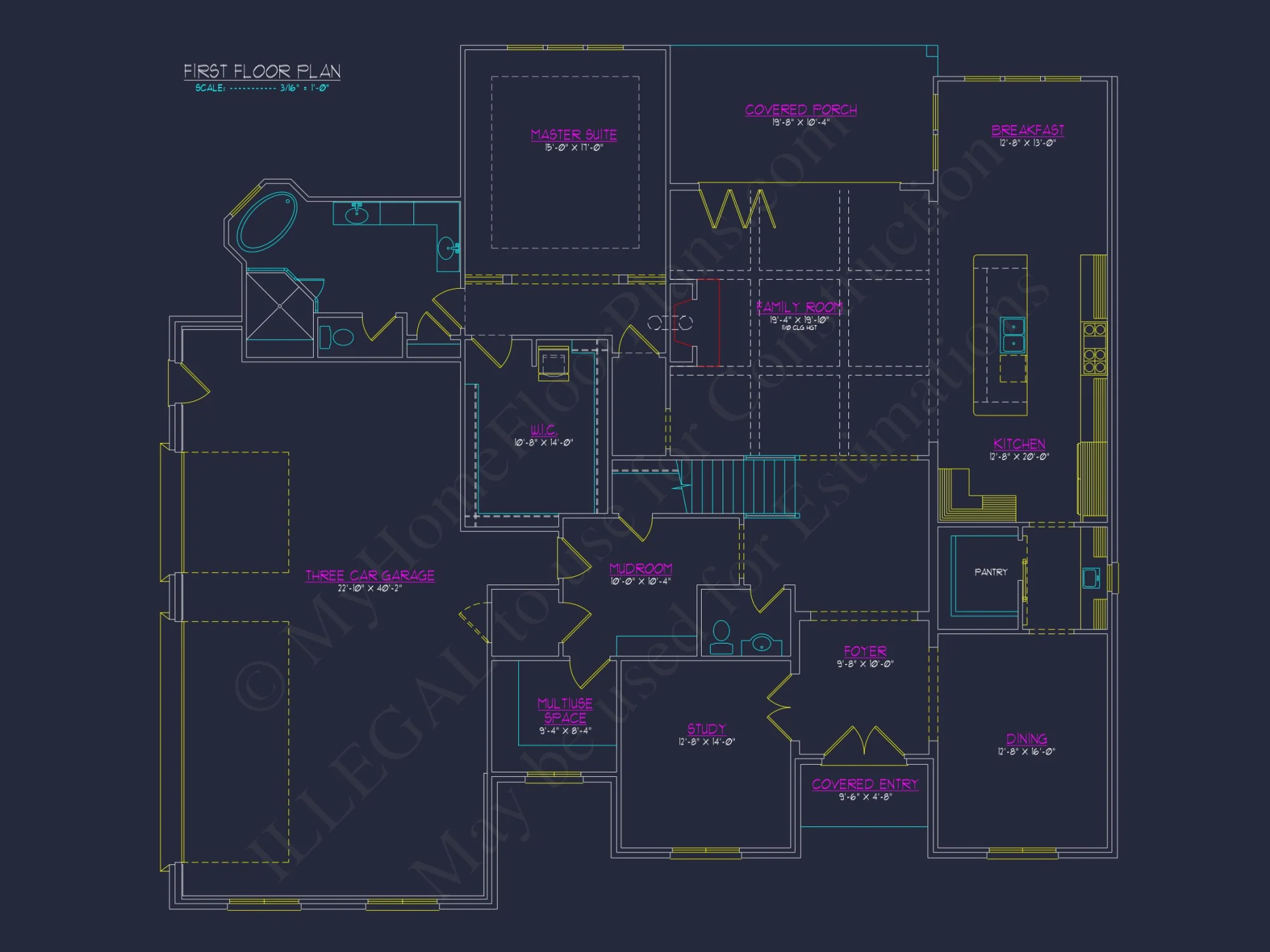 Elegant house Plan with CAD Designs - Spacious Blueprint Architecture