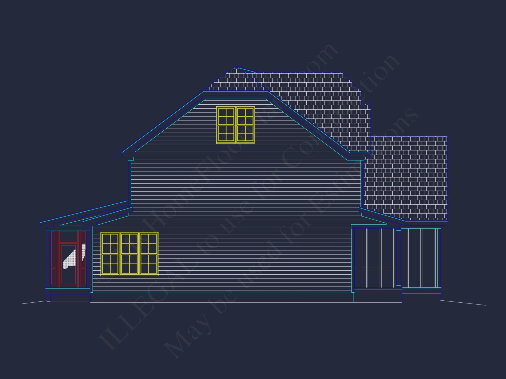Beautiful CAD house Design with 5 Bedrooms and 2.5 Stories