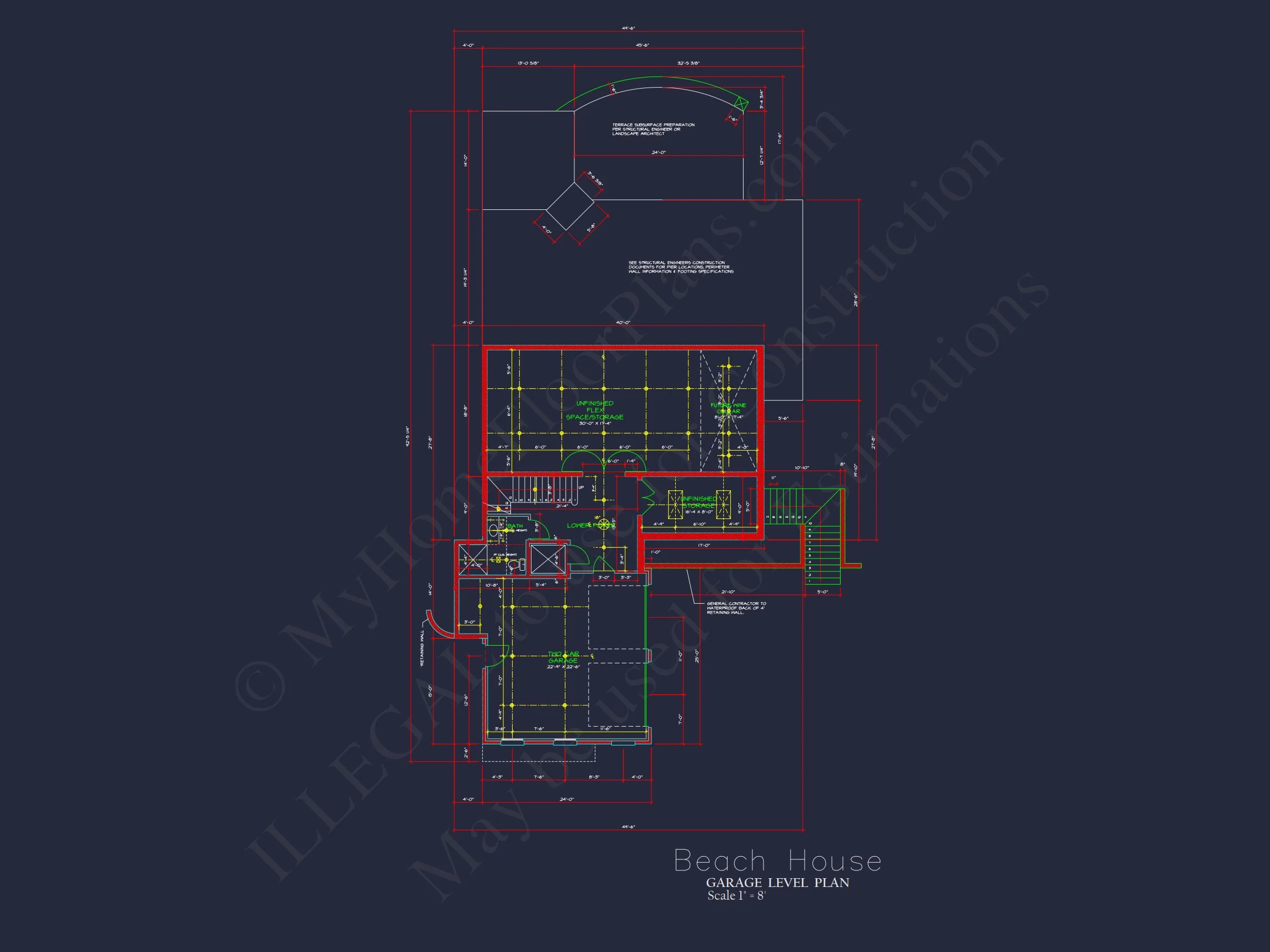 14-1622 HOUSE PLAN - Beautiful Beach House Floor Plan with CAD Designs & Blueprint 9 Beautiful Beach house Floor Plan with CAD Designs & Blueprint