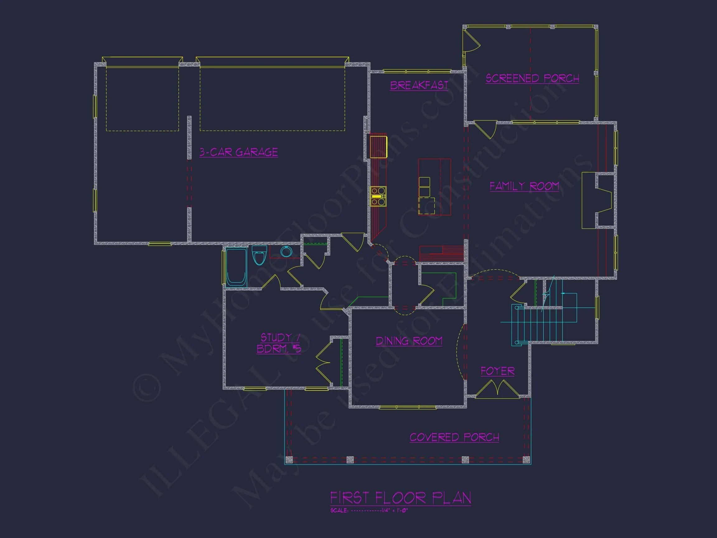 14-1434 HOUSE PLAN - Elegant 3-Floor House Plan with CAD Blueprint and Designs 4 Elegant 3-Floor house Plan with CAD Blueprint and Designs