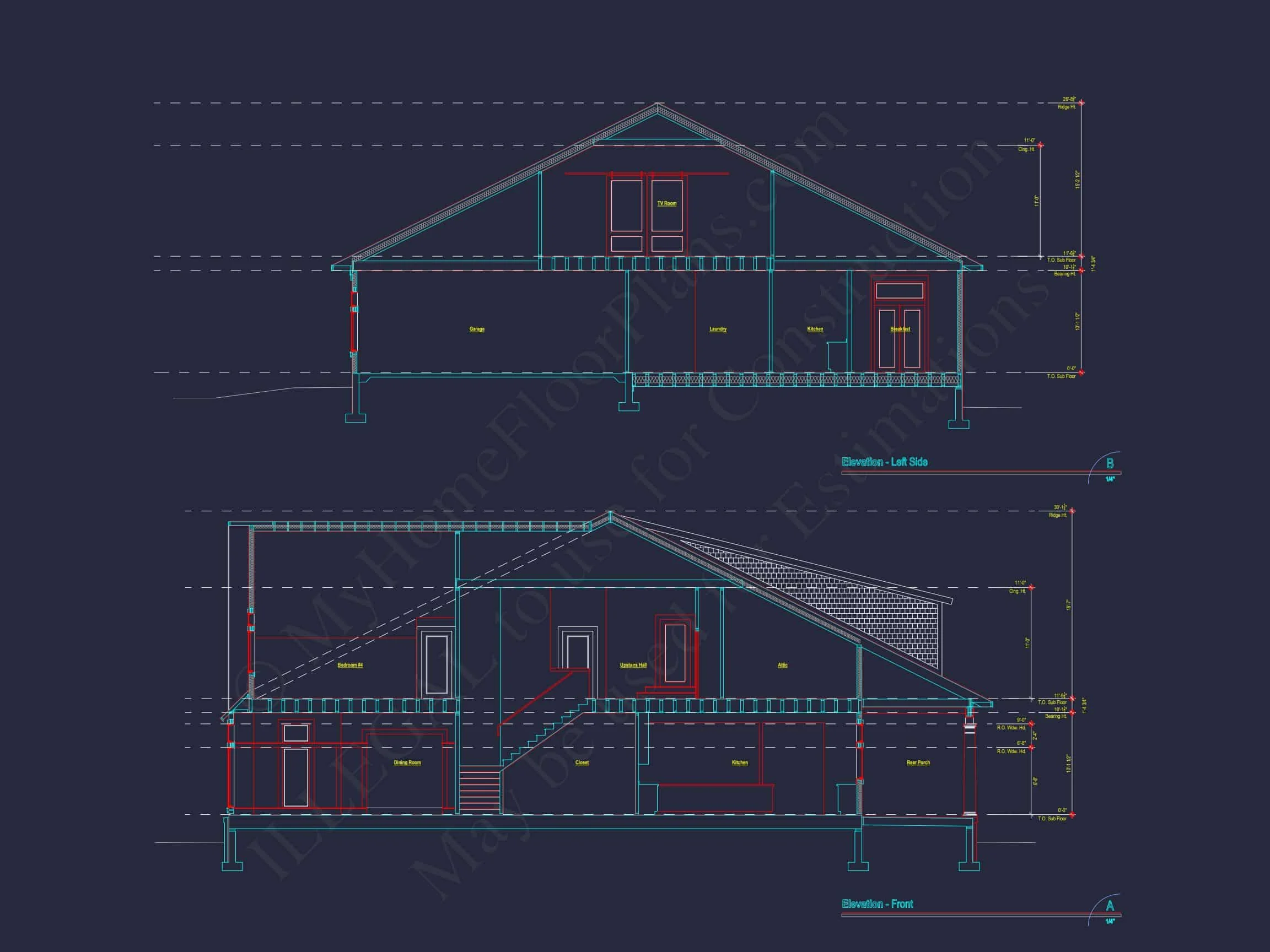 14-1346 HOUSE PLAN - Modern Craftsman House Plan with Fireplace, 4 Bedrooms & Bonus 4 Modern Craftsman house Plan with Fireplace, 4 Bedrooms & Bonus