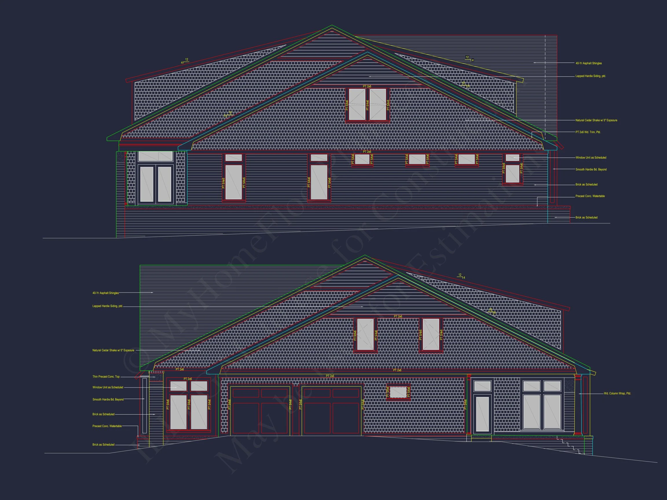 14-1346 HOUSE PLAN - Modern Craftsman House Plan with Fireplace, 4 Bedrooms & Bonus 3 Modern Craftsman house Plan with Fireplace, 4 Bedrooms & Bonus