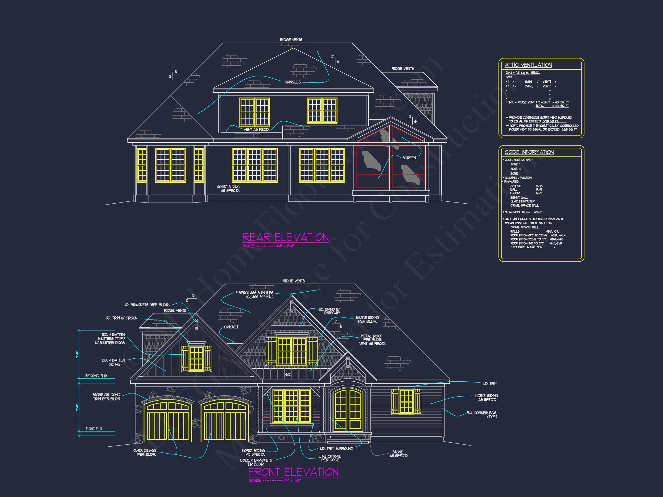 14-1311 HOUSE PLAN - Elegant Craftsman House Plan, Floor Plan, and CAD Architecture 2 Elegant Craftsman house Plan, Floor Plan, and CAD Architecture