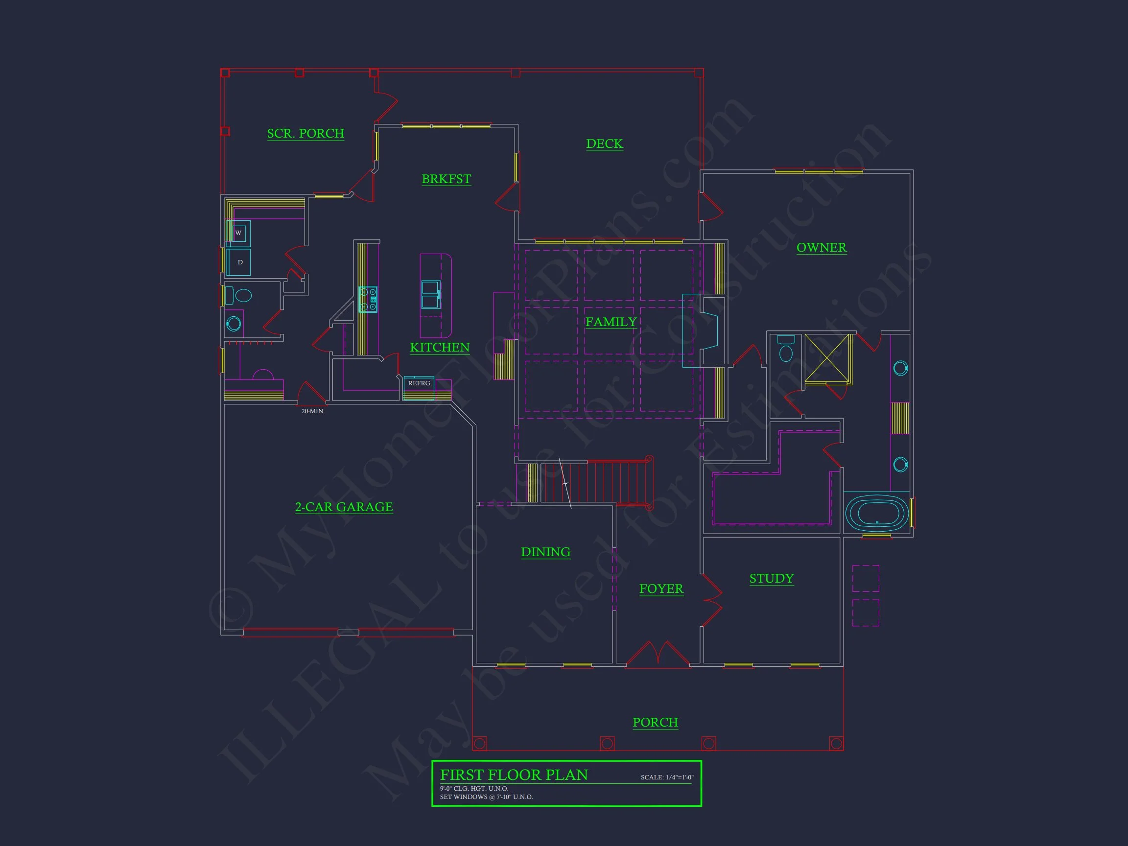14-1206 HOUSE PLAN - Elegant House CAD Floor Plan: Spacious 4-Bedroom Design 6 Elegant house CAD Floor Plan: Spacious 4-Bedroom Design