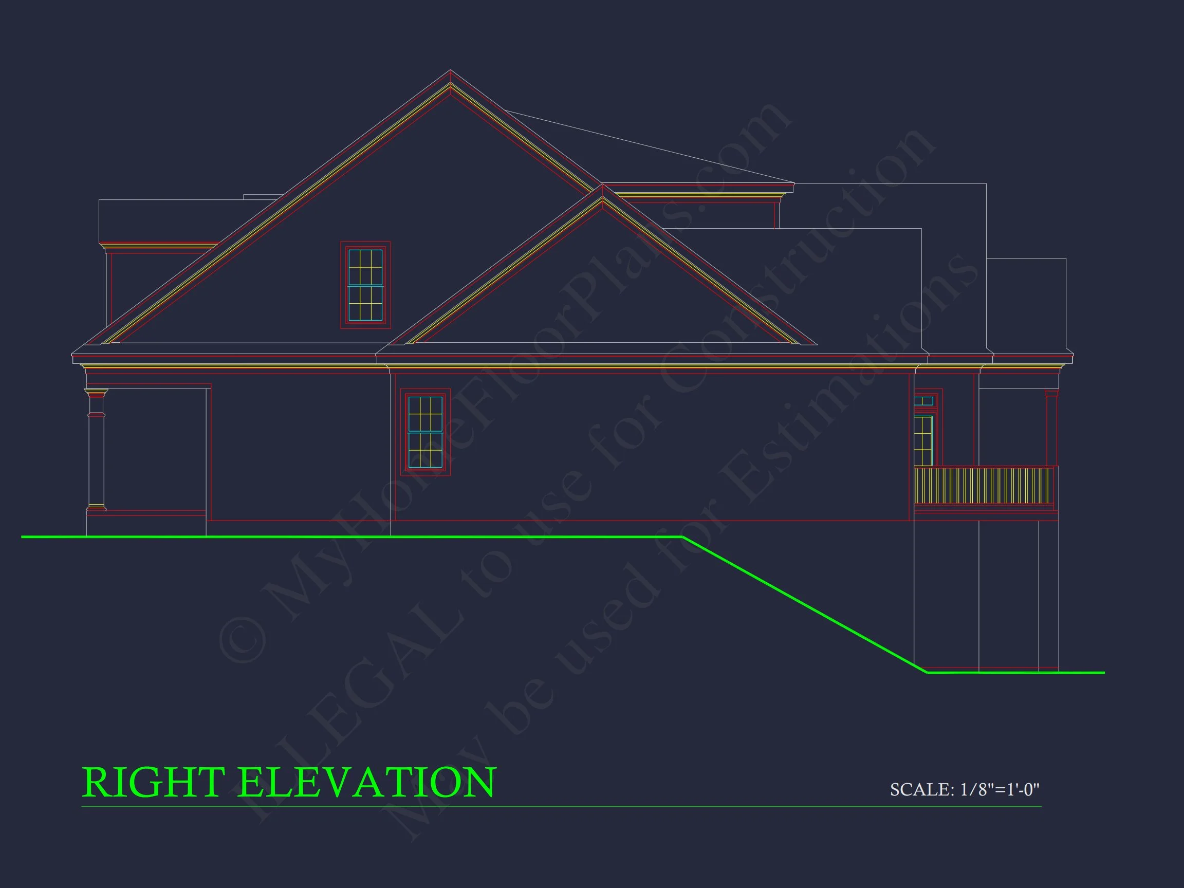 14-1206 HOUSE PLAN - Elegant House CAD Floor Plan: Spacious 4-Bedroom Design 5 Elegant house CAD Floor Plan: Spacious 4-Bedroom Design