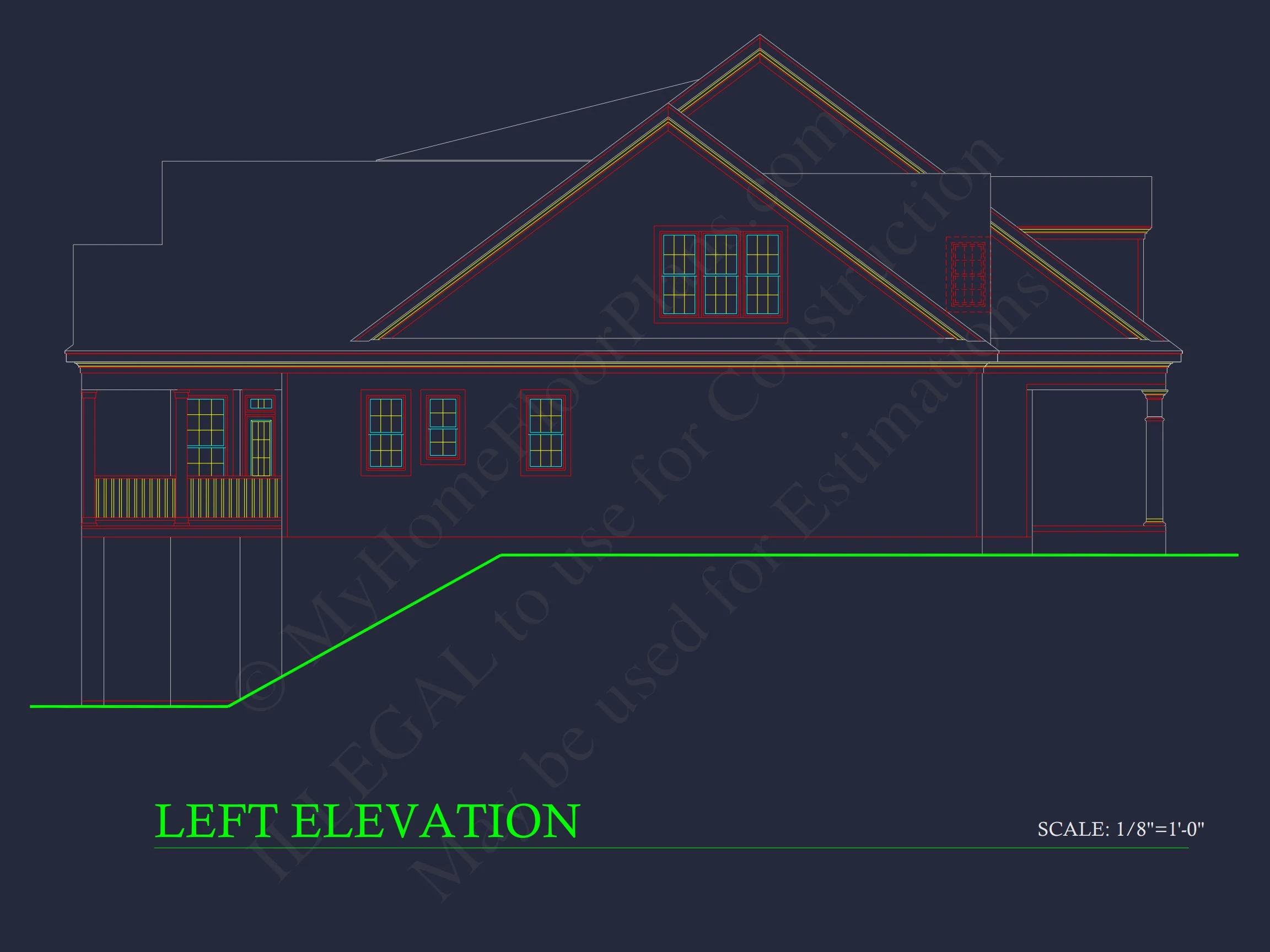 14-1206 HOUSE PLAN - Elegant House CAD Floor Plan: Spacious 4-Bedroom Design 4 Elegant house CAD Floor Plan: Spacious 4-Bedroom Design
