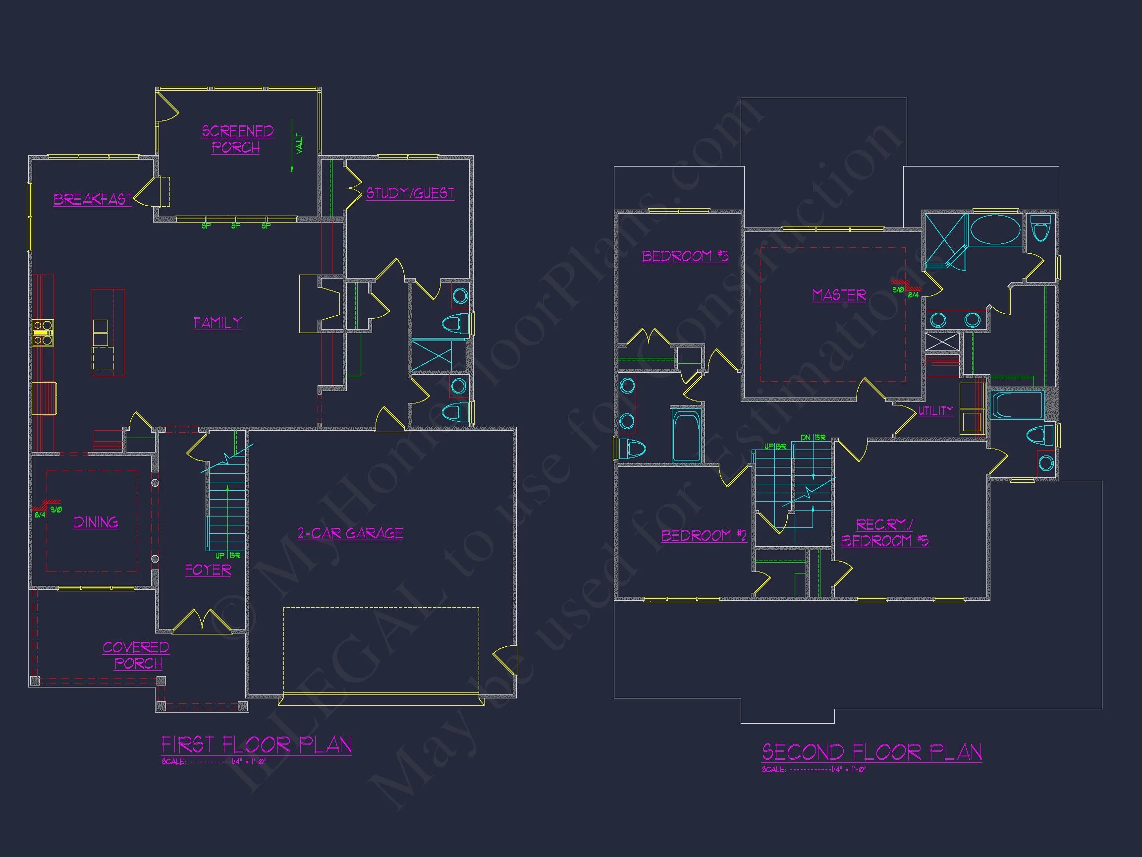 14-1038 HOUSE PLAN - Charming House Blueprints: 2.5 Story Floor Plan Designs in CAD 6 Charming house Blueprints: 2.5 Story Floor Plan Designs in CAD