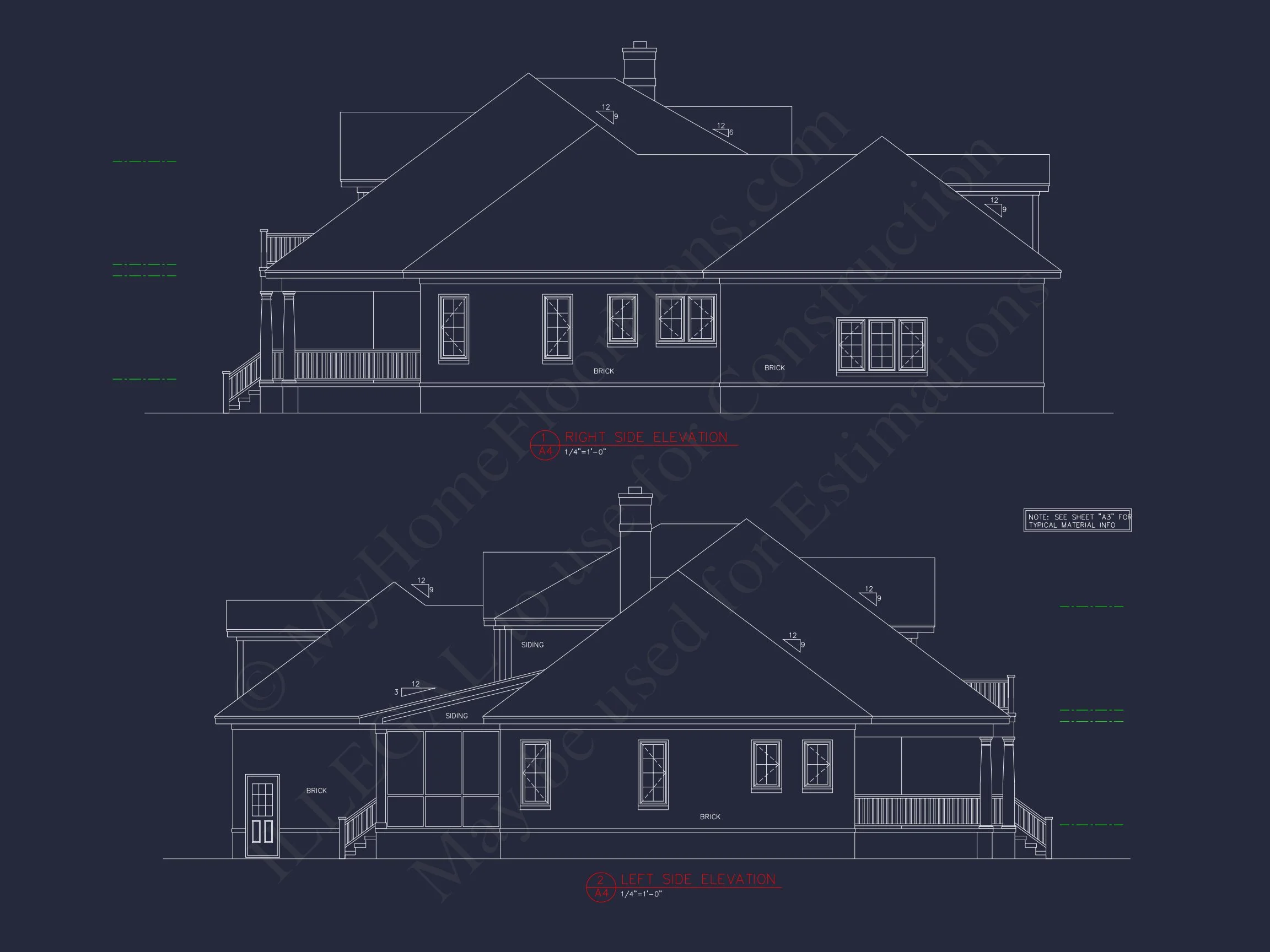 13-2020 HOUSE PLAN - Elegant House Floor Plan CAD Design with 1.5-Story Blueprint 3 Elegant house Floor Plan CAD Design with 1.5-Story Blueprint