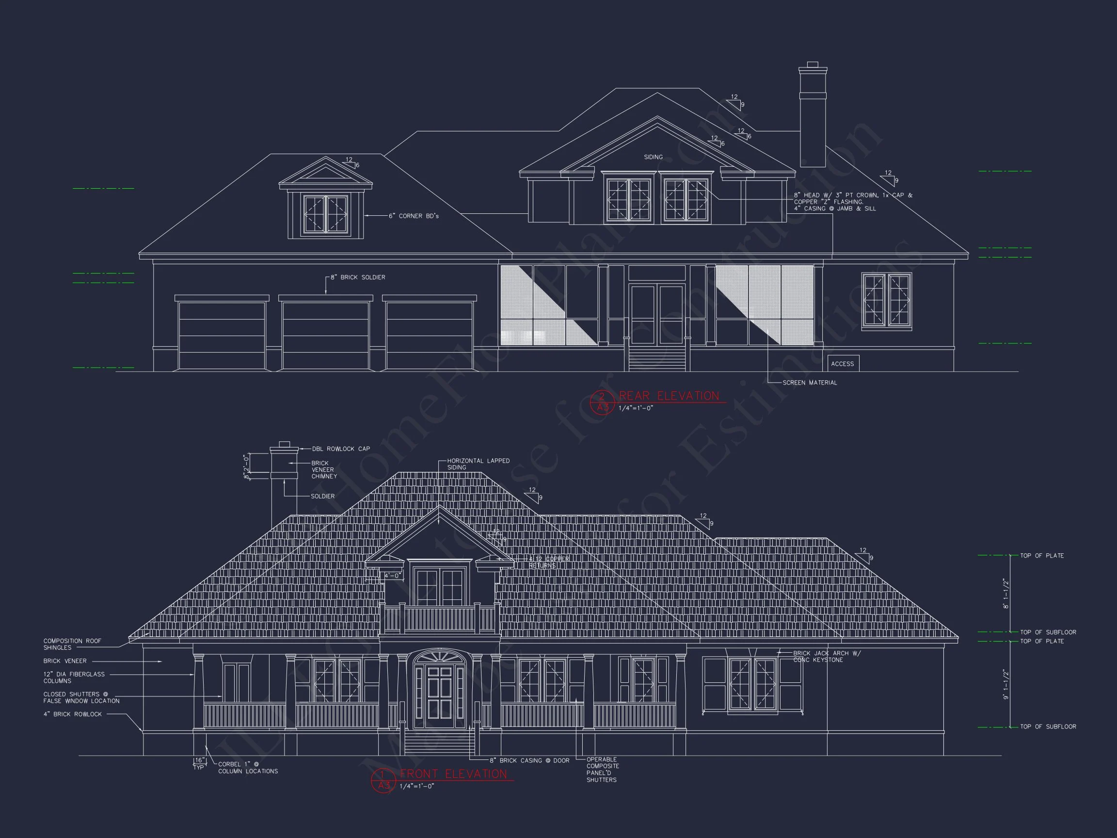 13-2020 HOUSE PLAN - Elegant House Floor Plan CAD Design with 1.5-Story Blueprint 2 Elegant house Floor Plan CAD Design with 1.5-Story Blueprint