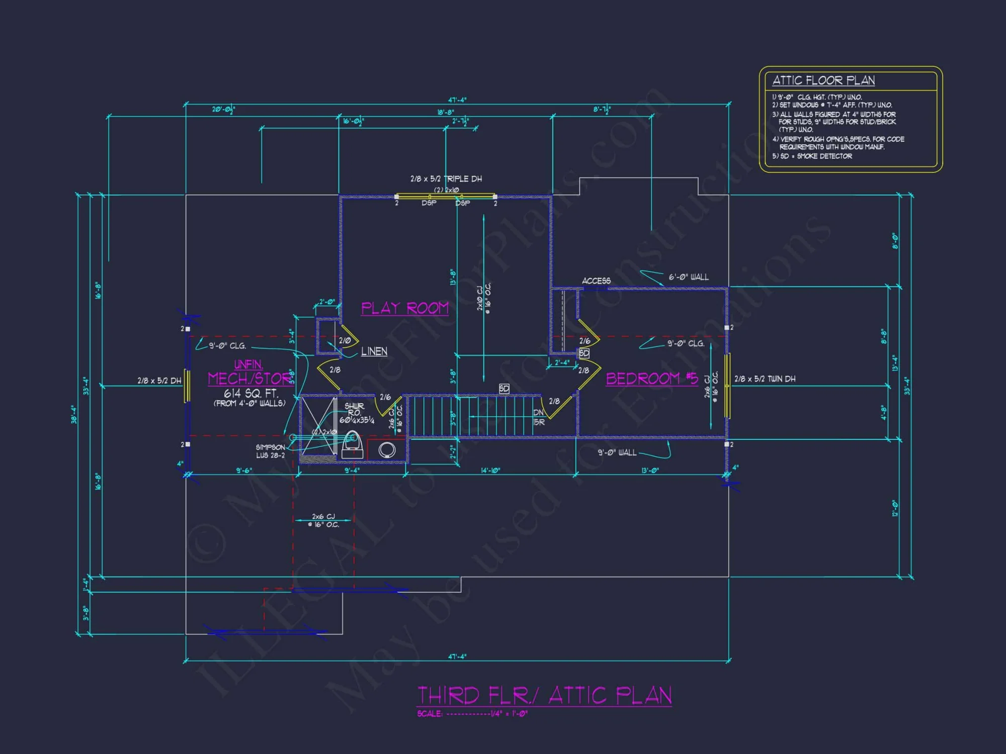 Detailed house Plan Blueprint with Traditional Architecture