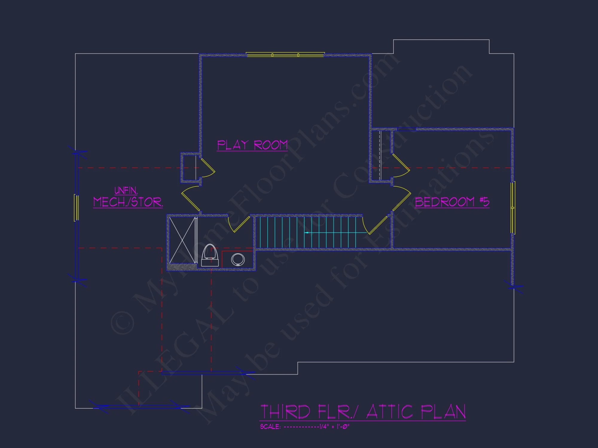 Detailed house Plan Blueprint with Traditional Architecture