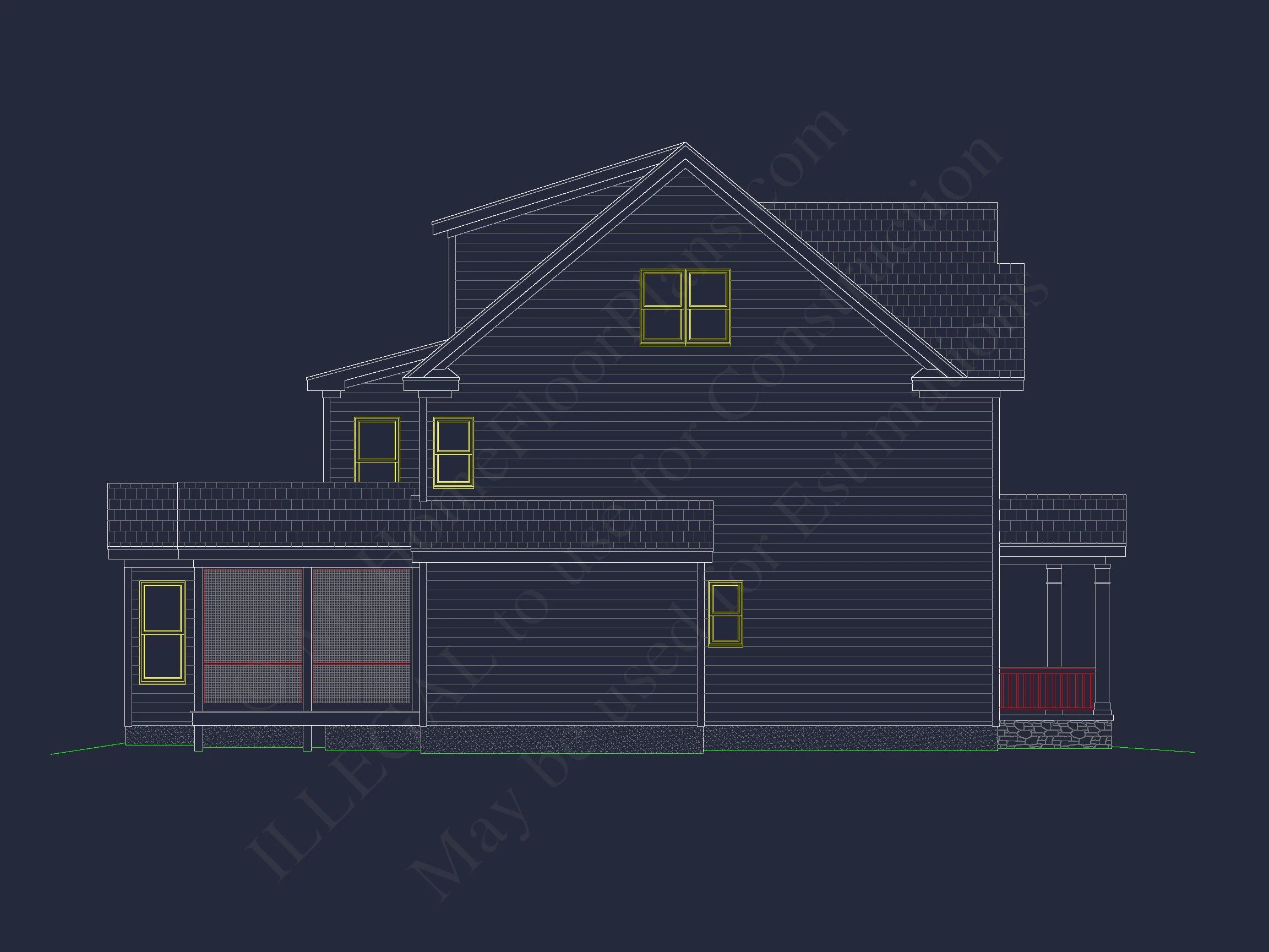 13-1923 HOUSE PLAN - Beautiful House Plan with 2.5 Floors, CAD Designs & Blueprint 5 Beautiful house Plan with 2.5 Floors, CAD Designs & Blueprint