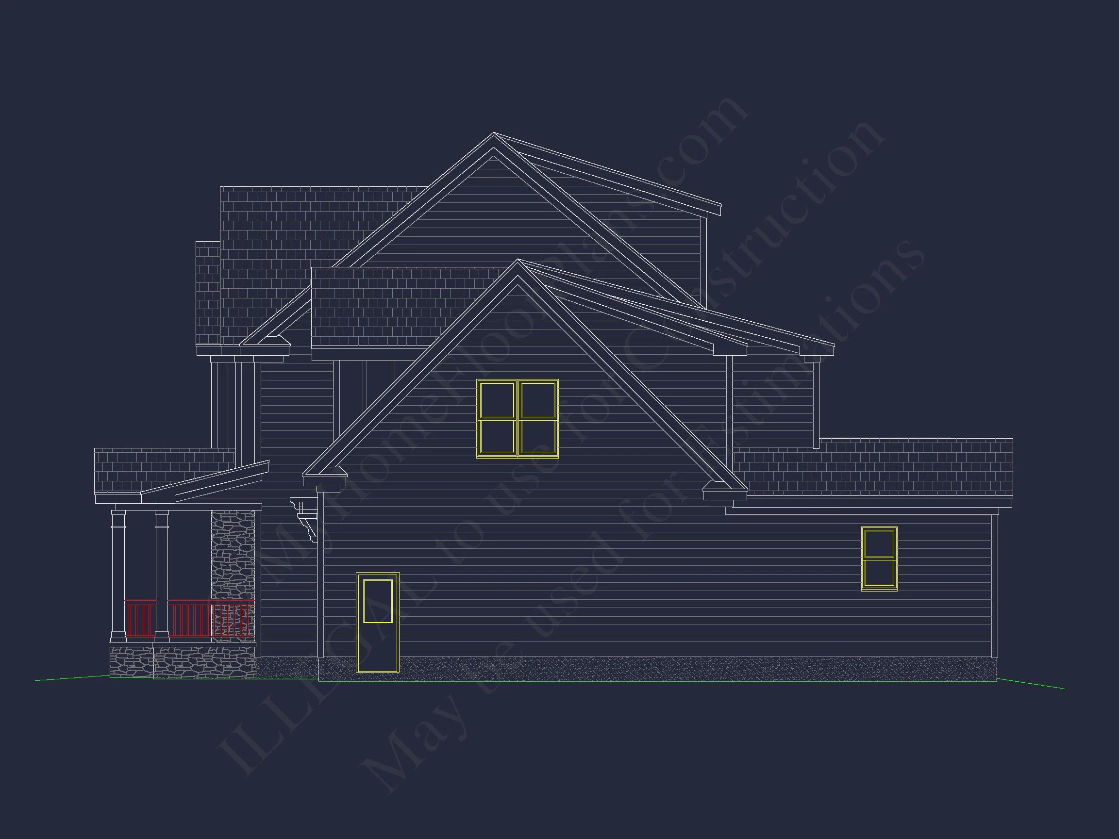 13-1923 HOUSE PLAN - Beautiful House Plan with 2.5 Floors, CAD Designs & Blueprint 4 Beautiful house Plan with 2.5 Floors, CAD Designs & Blueprint