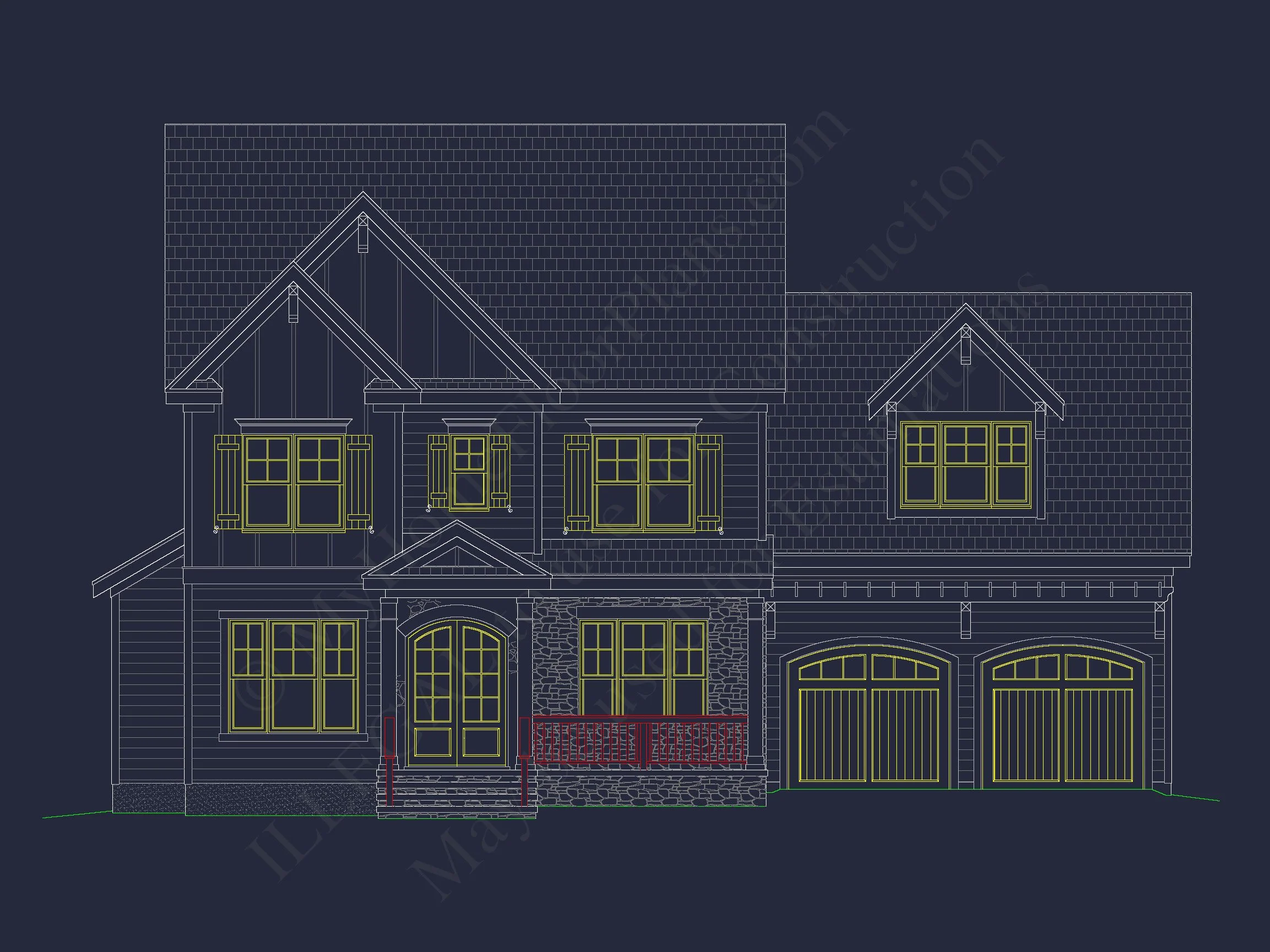 13-1923 HOUSE PLAN - Beautiful House Plan with 2.5 Floors, CAD Designs & Blueprint 2 Beautiful house Plan with 2.5 Floors, CAD Designs & Blueprint