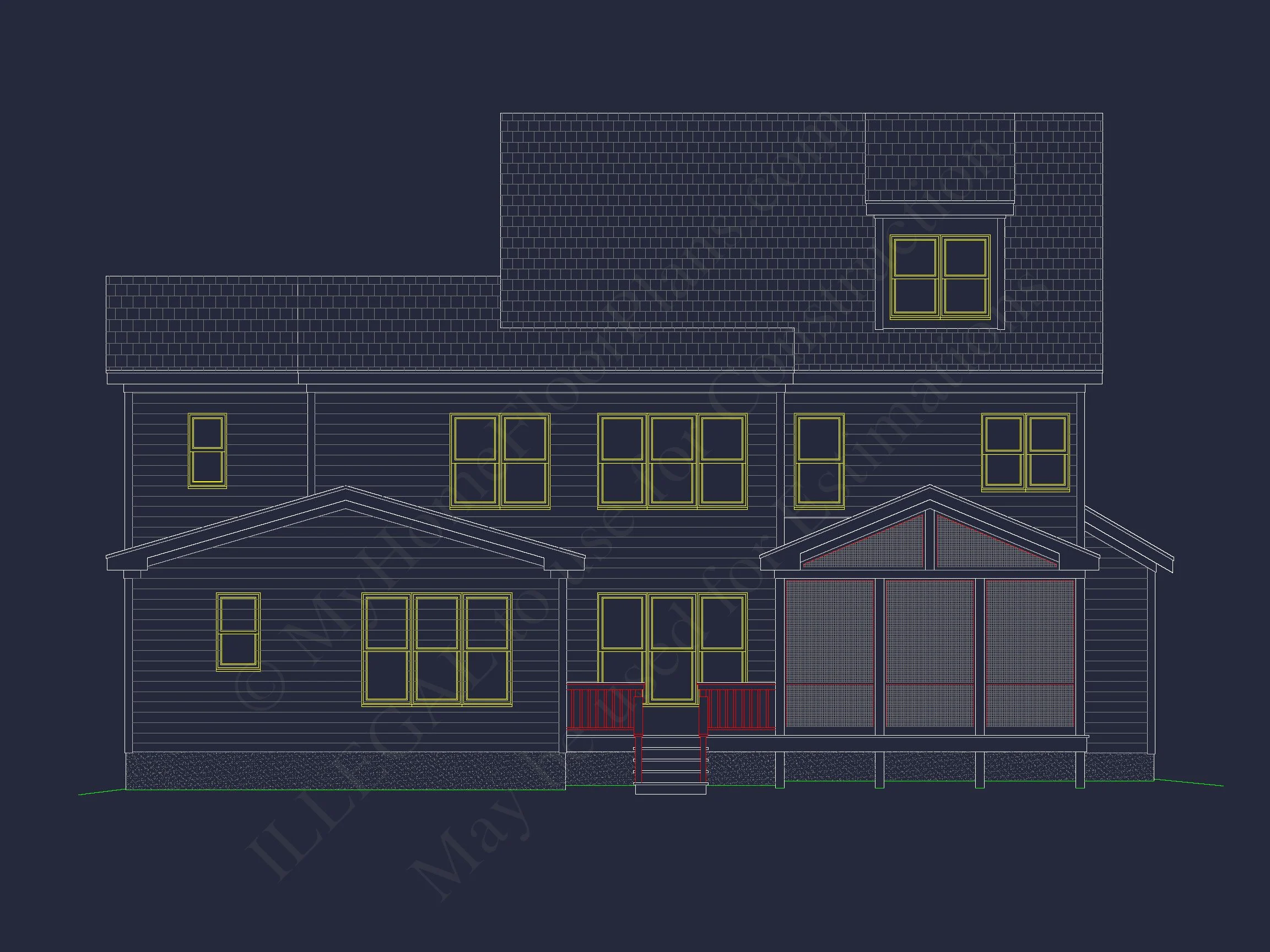 13-1923 HOUSE PLAN - Beautiful House Plan with 2.5 Floors, CAD Designs & Blueprint 3 Beautiful house Plan with 2.5 Floors, CAD Designs & Blueprint